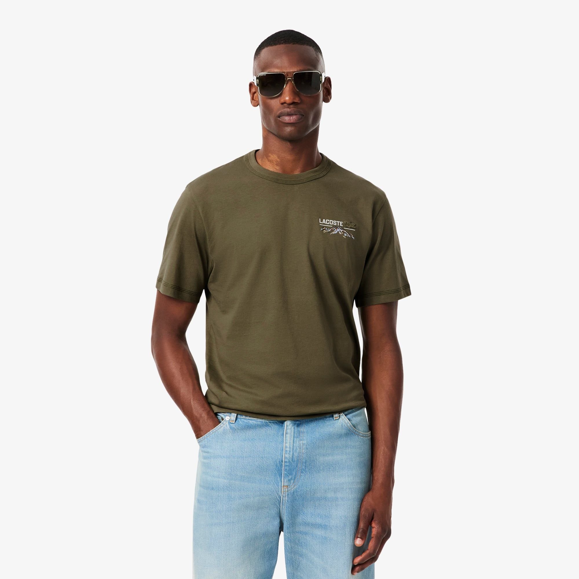 Áo Thun Lacoste Nam Dáng Cổ Điển Jersey In Nhiều Hình