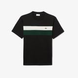 Áo Thun Lacoste Nam Dáng Cổ Điển Họa Tiết Color-Block Chất Liệu Jersey