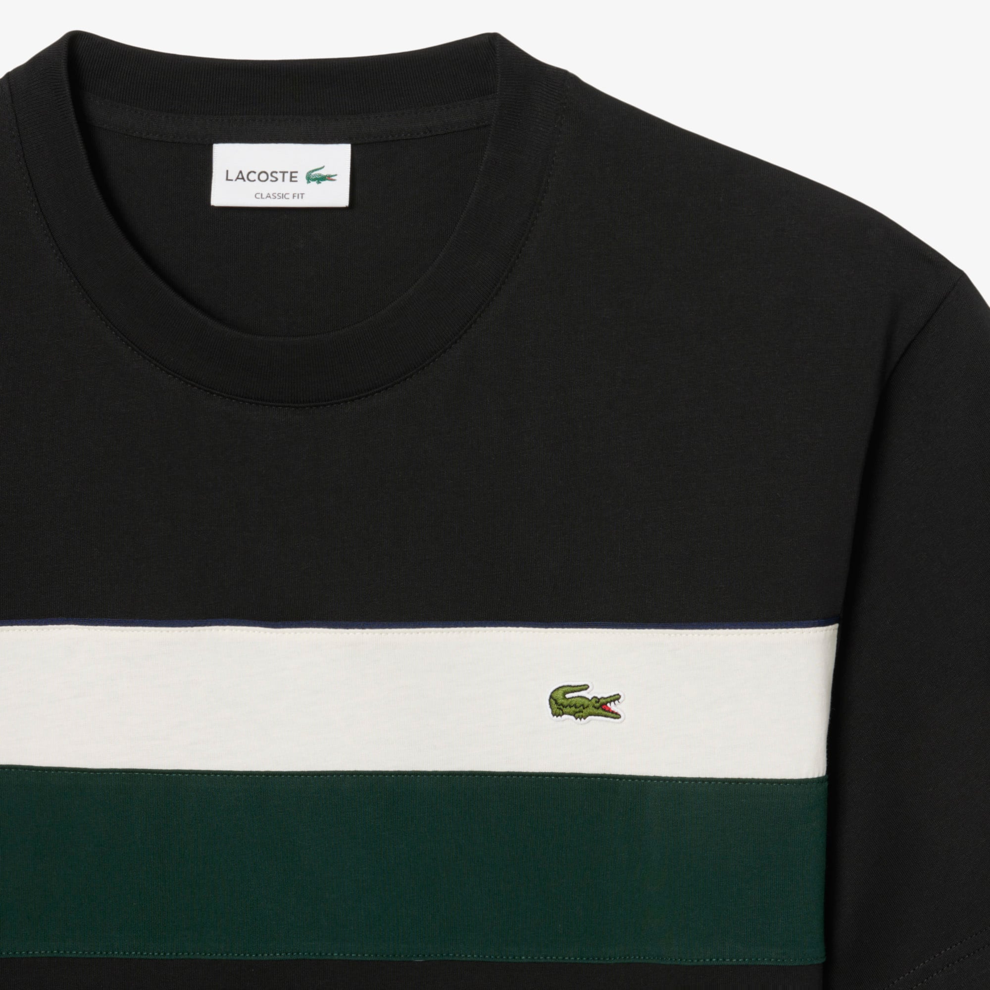 Áo Thun Lacoste Nam Dáng Cổ Điển Họa Tiết Color-Block Chất Liệu Jersey