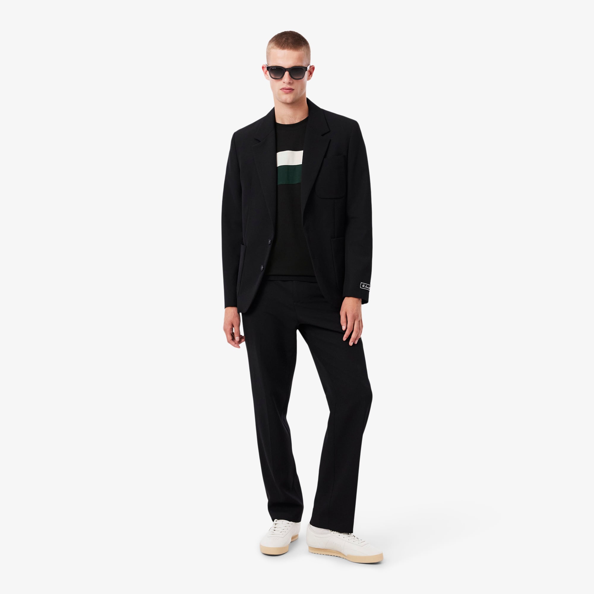 Áo Thun Lacoste Nam Dáng Cổ Điển Họa Tiết Color-Block Chất Liệu Jersey