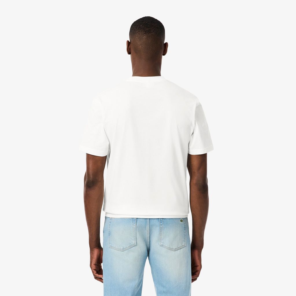 Áo Thun Lacoste Nam Dáng Cổ Điển Họa Tiết Color-Block Chất Liệu Jersey