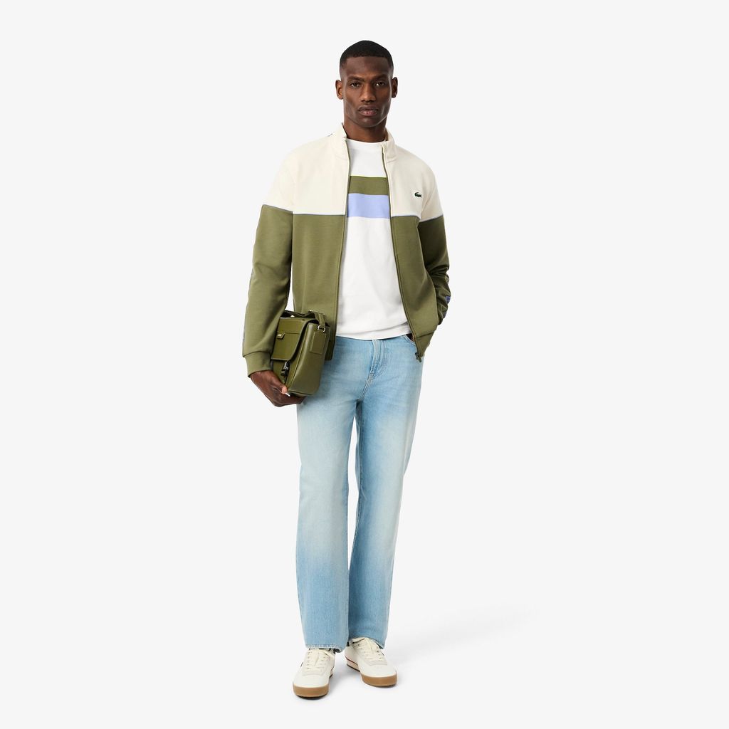 Áo Thun Lacoste Nam Dáng Cổ Điển Họa Tiết Color-Block Chất Liệu Jersey