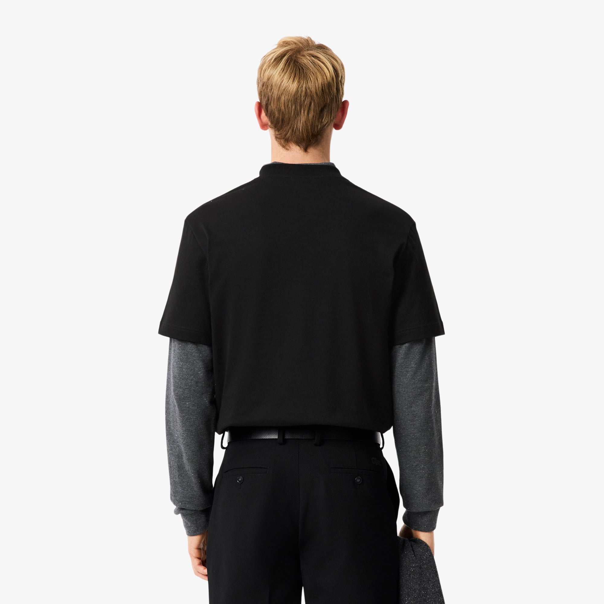 Áo Thun Lacoste Nam Dáng Cổ Điển Jersey Landscape Crocodile Dày Dặn