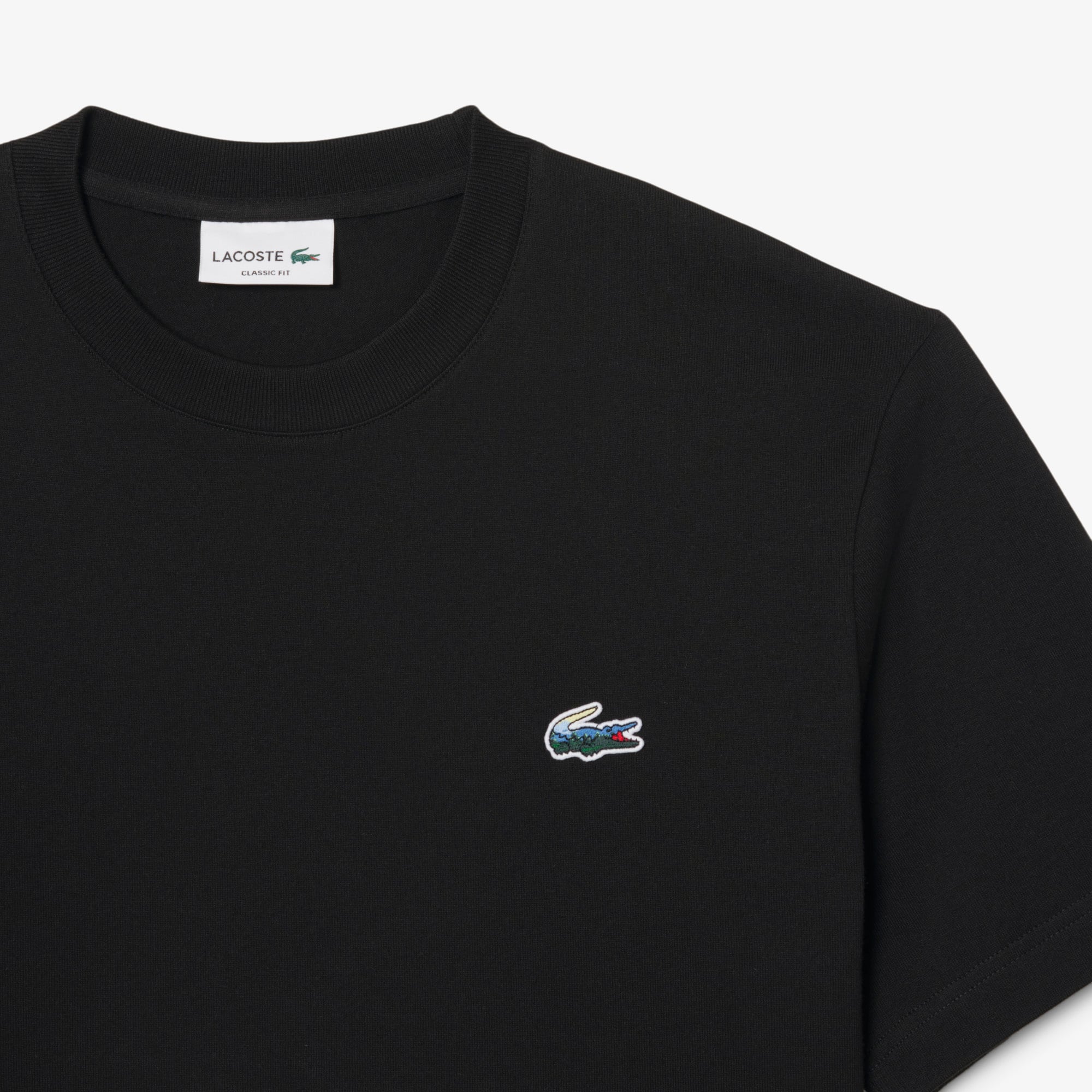 Áo Thun Lacoste Nam Dáng Cổ Điển Jersey Landscape Crocodile Dày Dặn