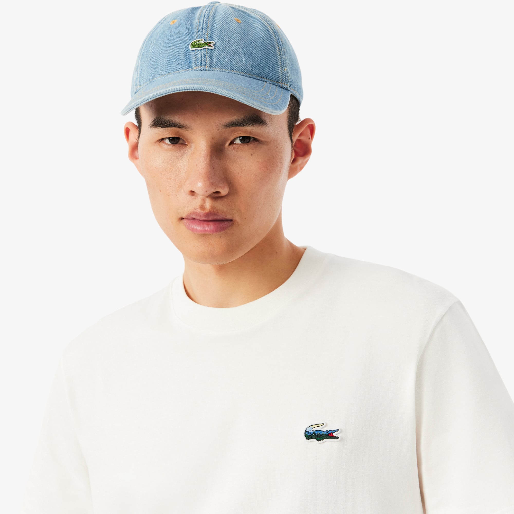 Áo Thun Lacoste Nam Dáng Cổ Điển Jersey Landscape Crocodile Dày Dặn