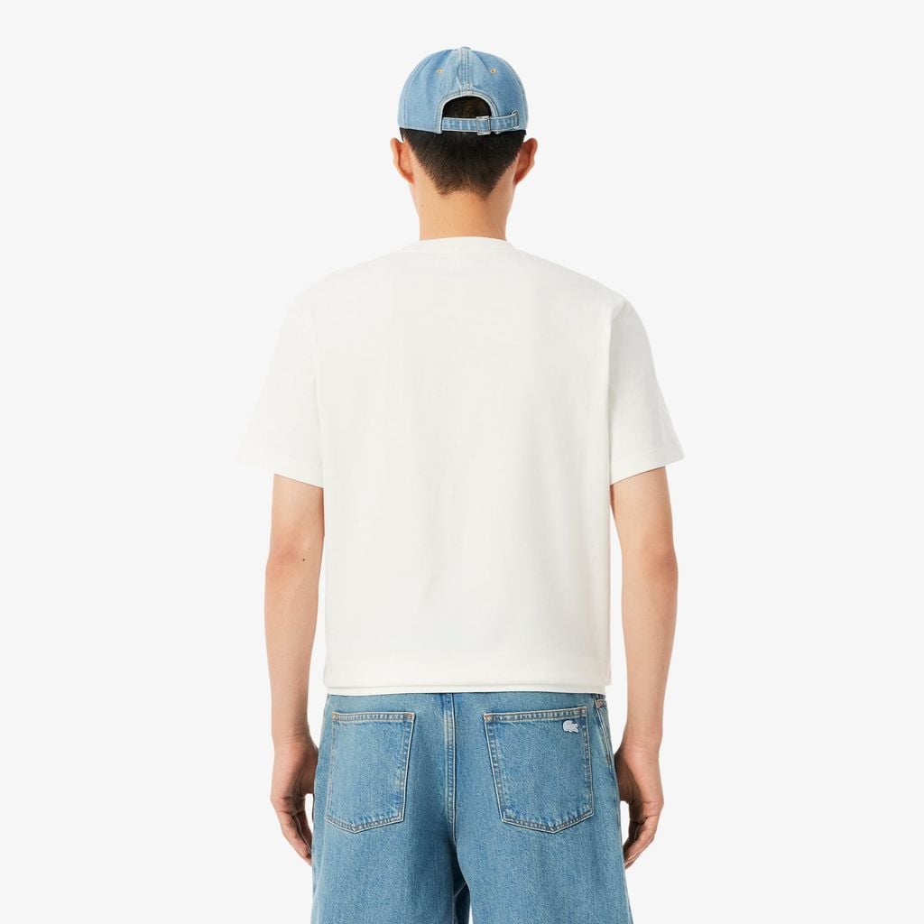 Áo Thun Lacoste Nam Dáng Cổ Điển Jersey Landscape Crocodile Dày Dặn