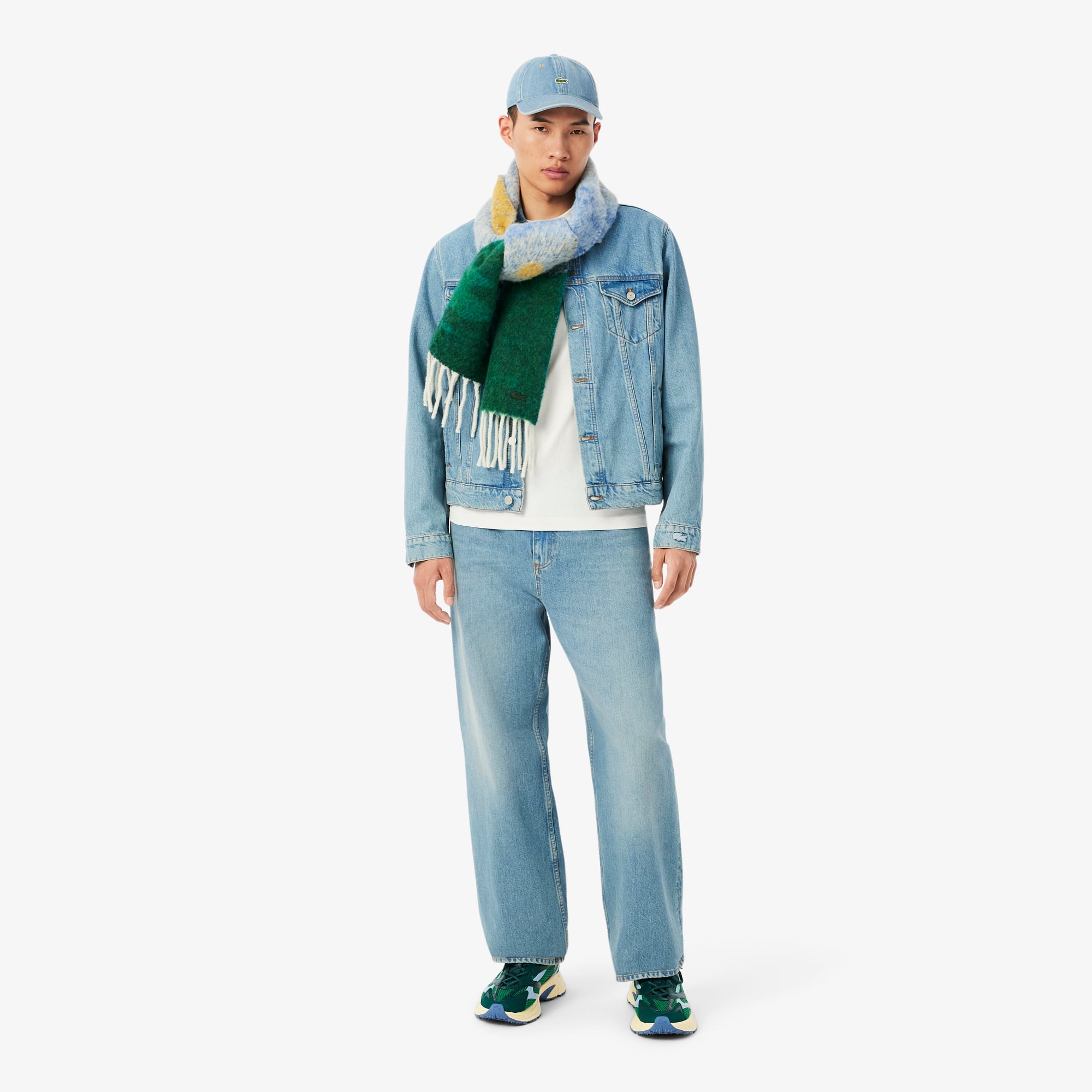 Áo Thun Lacoste Nam Dáng Cổ Điển Jersey Landscape Crocodile Dày Dặn