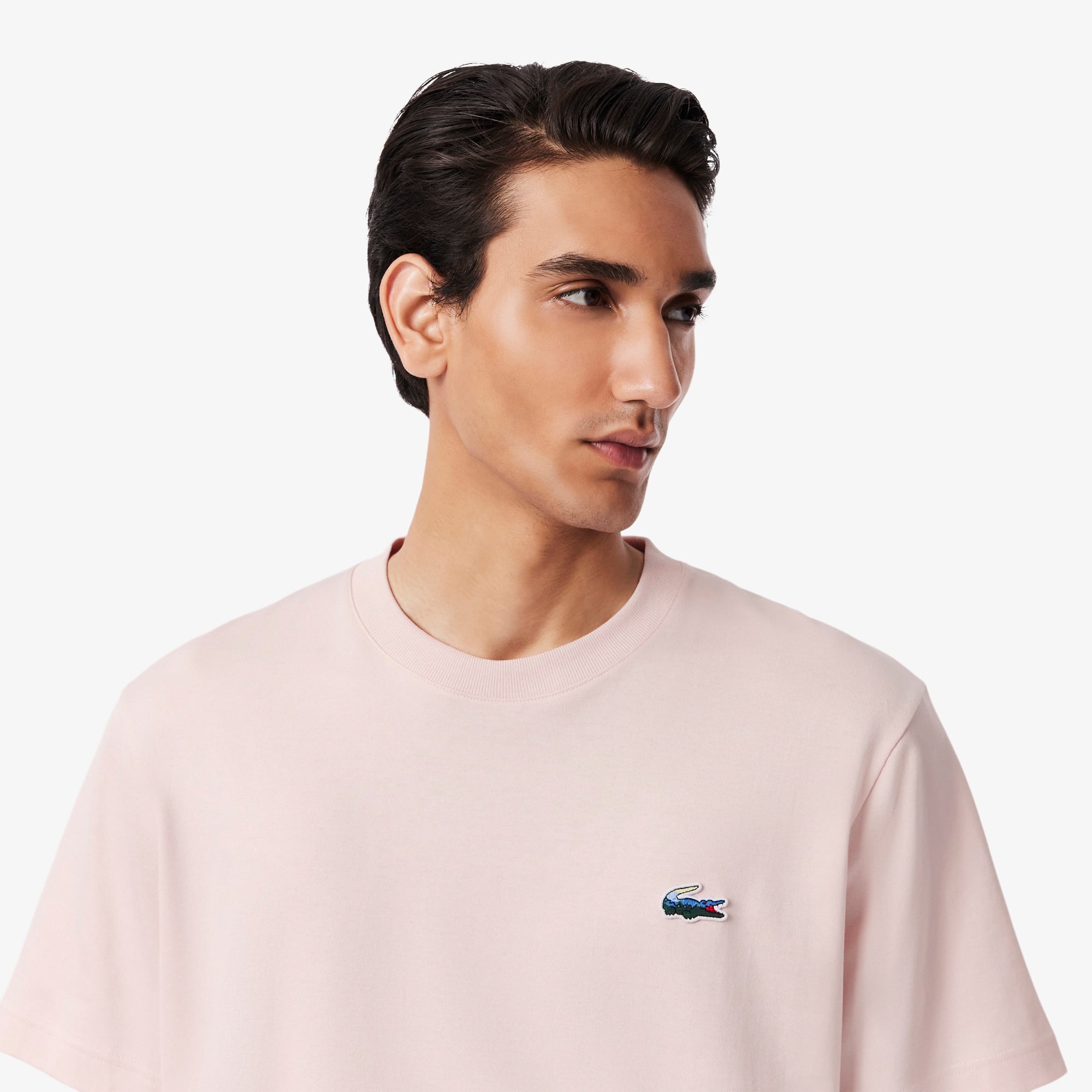 Áo Thun Lacoste Nam Dáng Cổ Điển Jersey Landscape Crocodile Dày Dặn