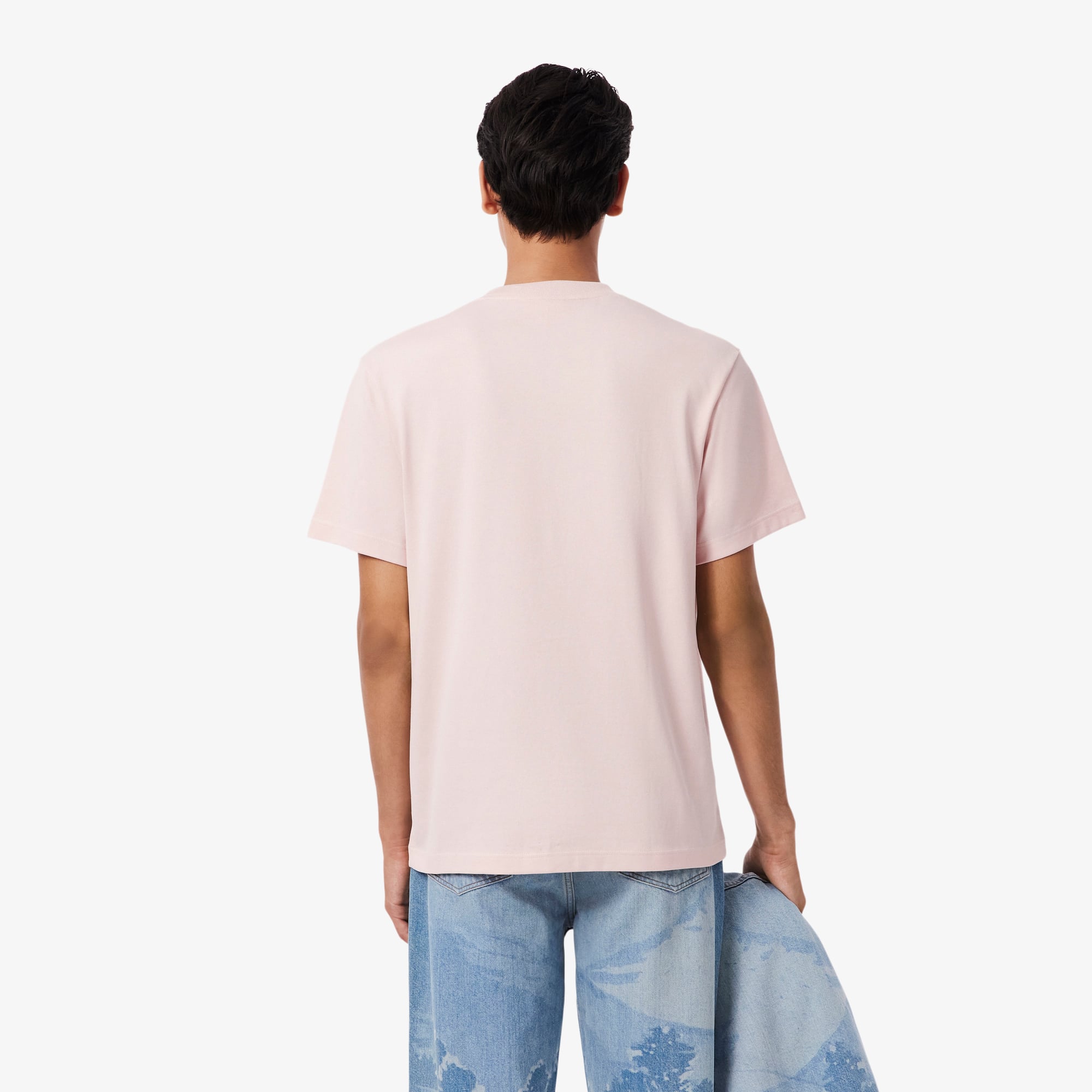 Áo Thun Lacoste Nam Dáng Cổ Điển Jersey Landscape Crocodile Dày Dặn