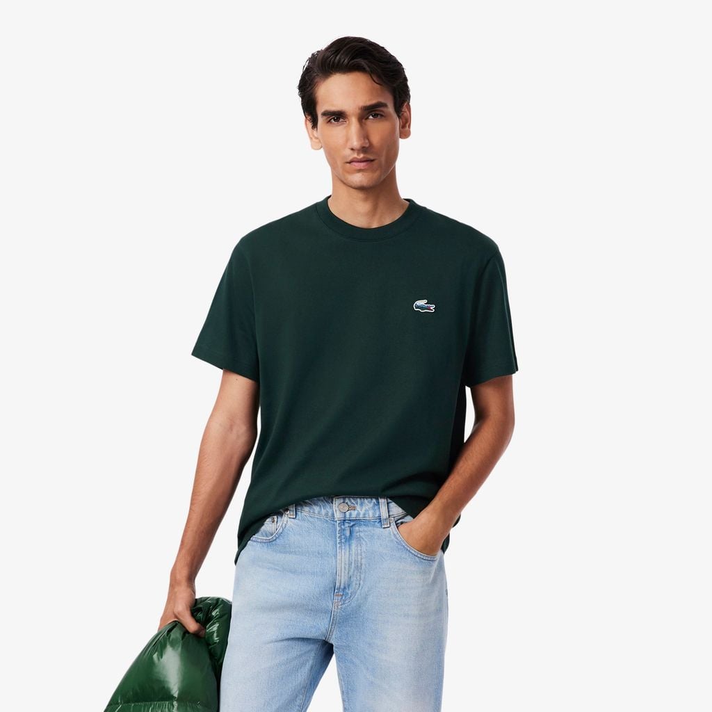 Áo Thun Lacoste Nam Dáng Cổ Điển Jersey Landscape Crocodile Dày Dặn
