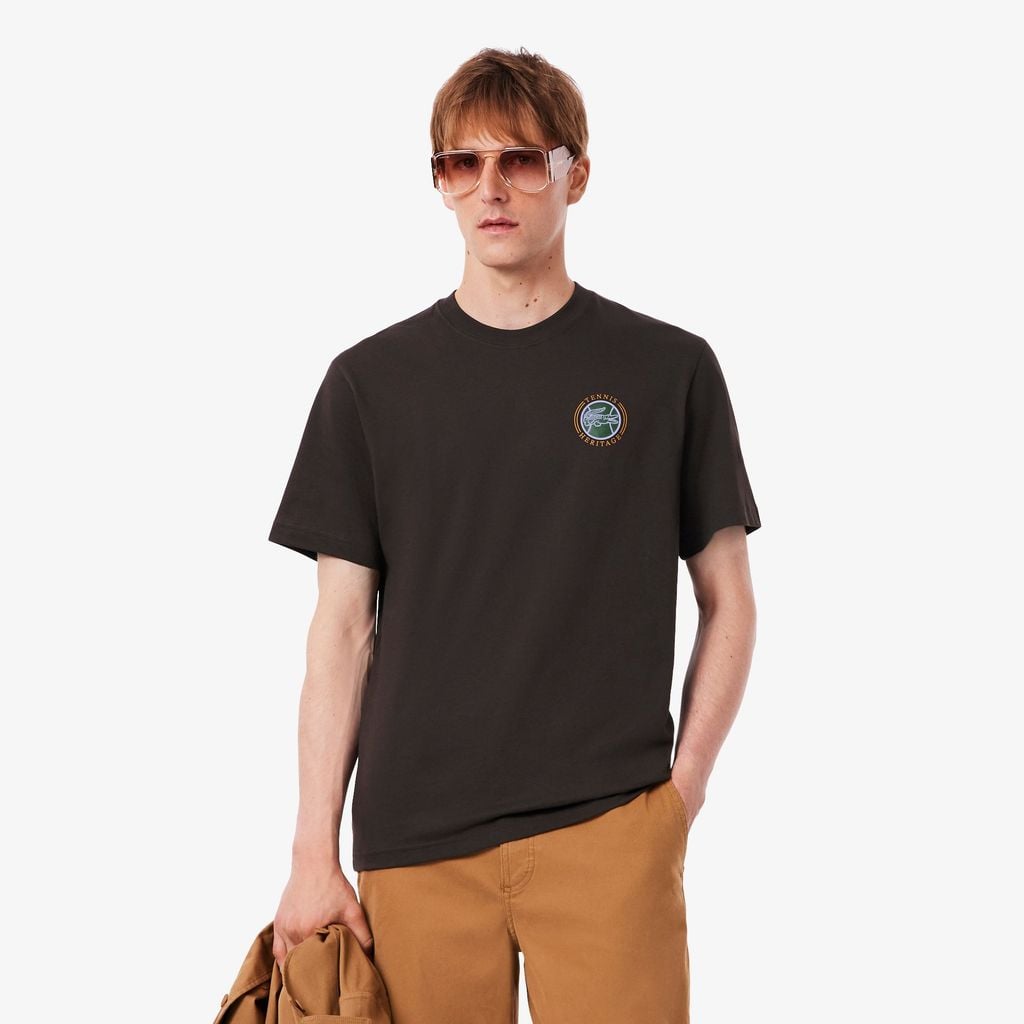 Áo Thun Lacoste Nam Dáng Cổ Điển In Nhiều Hình Chất Liệu Jersey