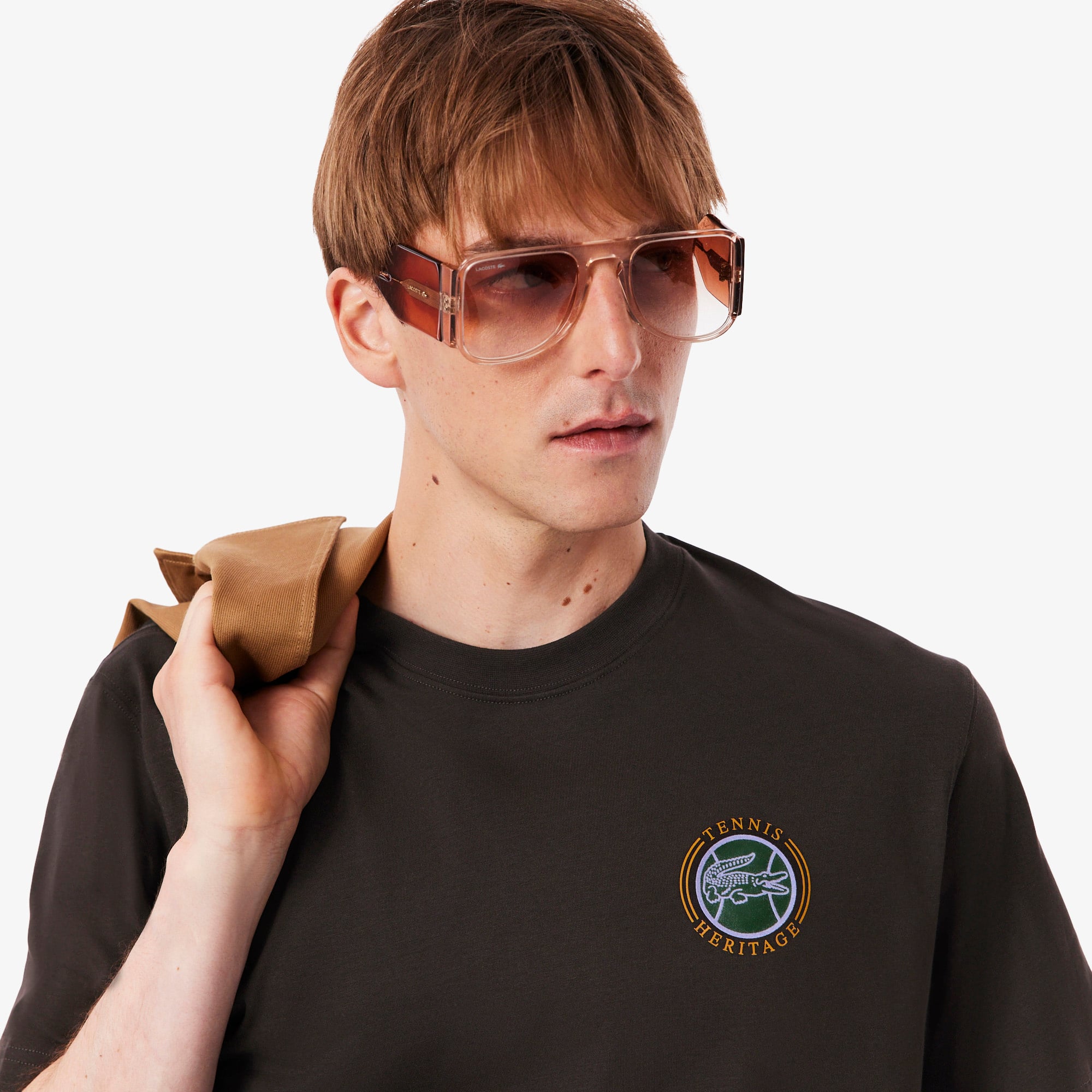 Áo Thun Lacoste Nam Dáng Cổ Điển In Nhiều Hình Chất Liệu Jersey