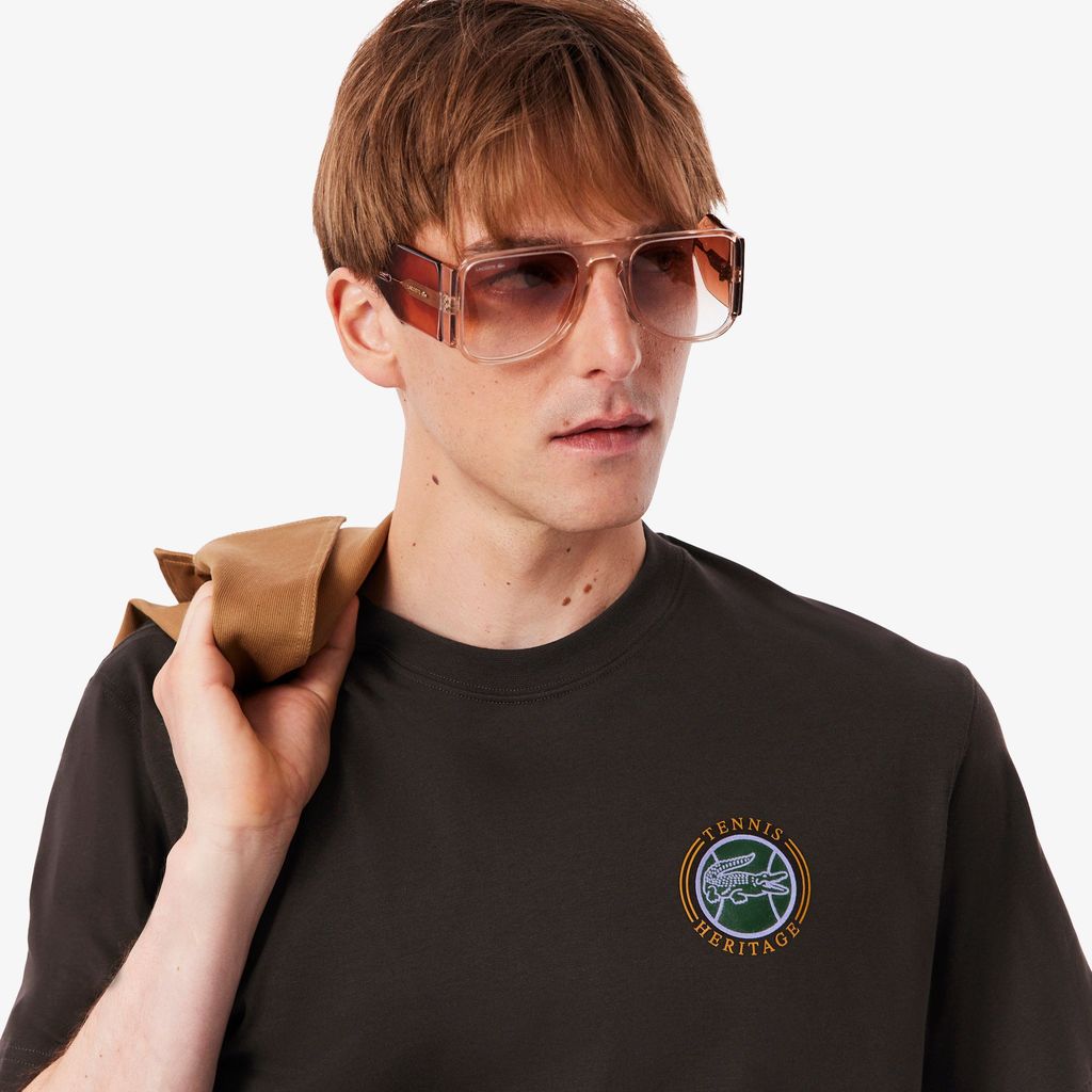 Áo Thun Lacoste Nam Dáng Cổ Điển In Nhiều Hình Chất Liệu Jersey