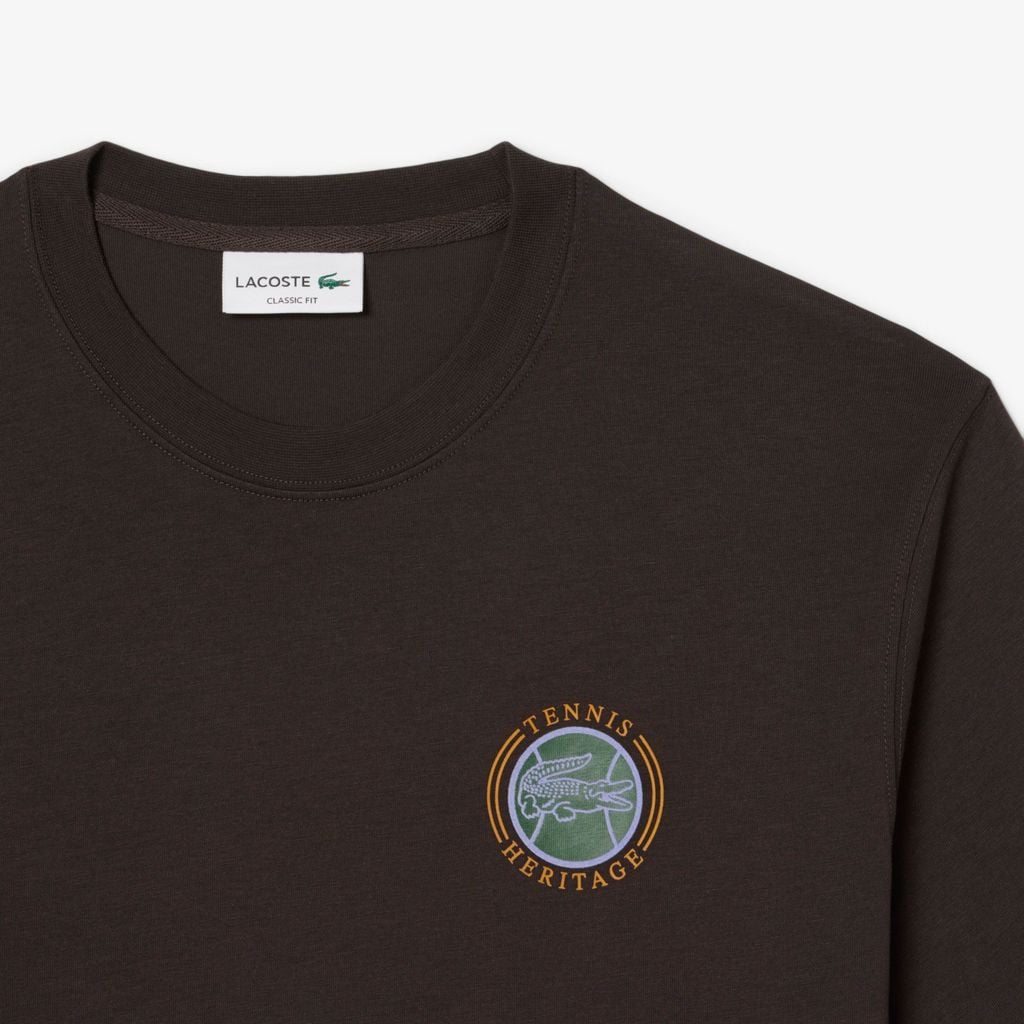 Áo Thun Lacoste Nam Dáng Cổ Điển In Nhiều Hình Chất Liệu Jersey