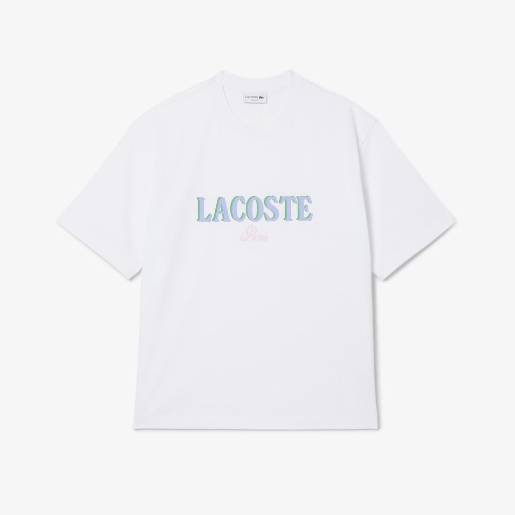 Áo Thun Lacoste Nam Dáng Rộng In Hình Chất Liệu Jersey