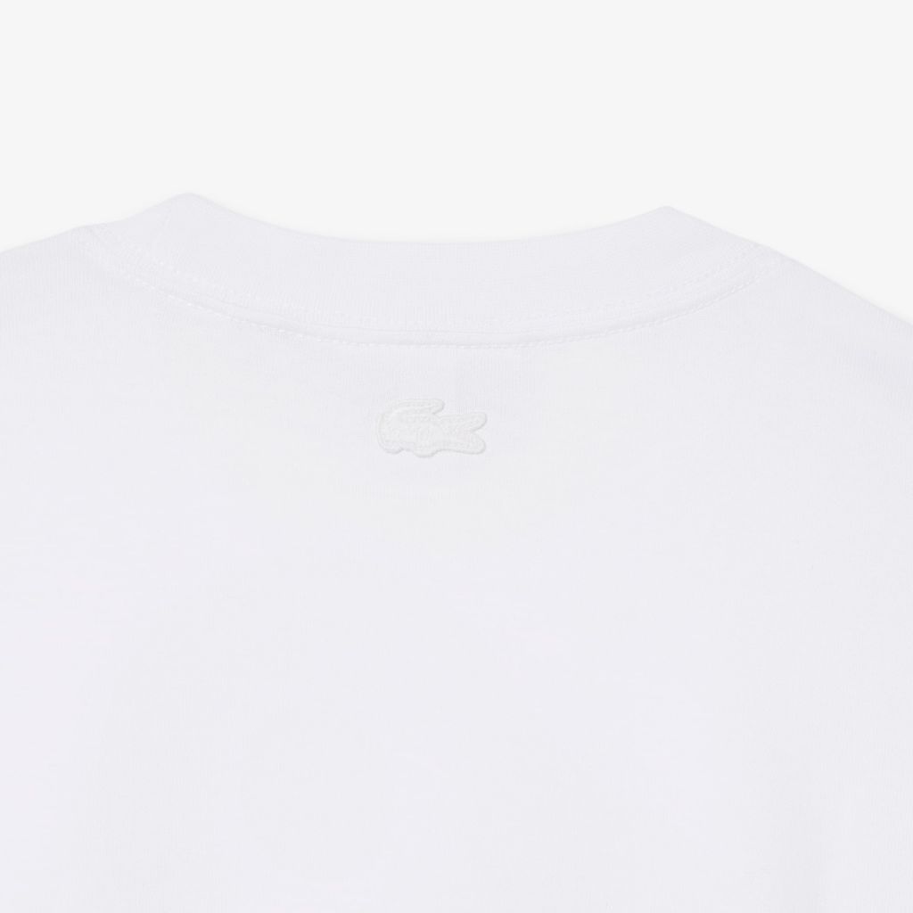 Áo Thun Lacoste Nam Dáng Rộng In Hình Chất Liệu Jersey