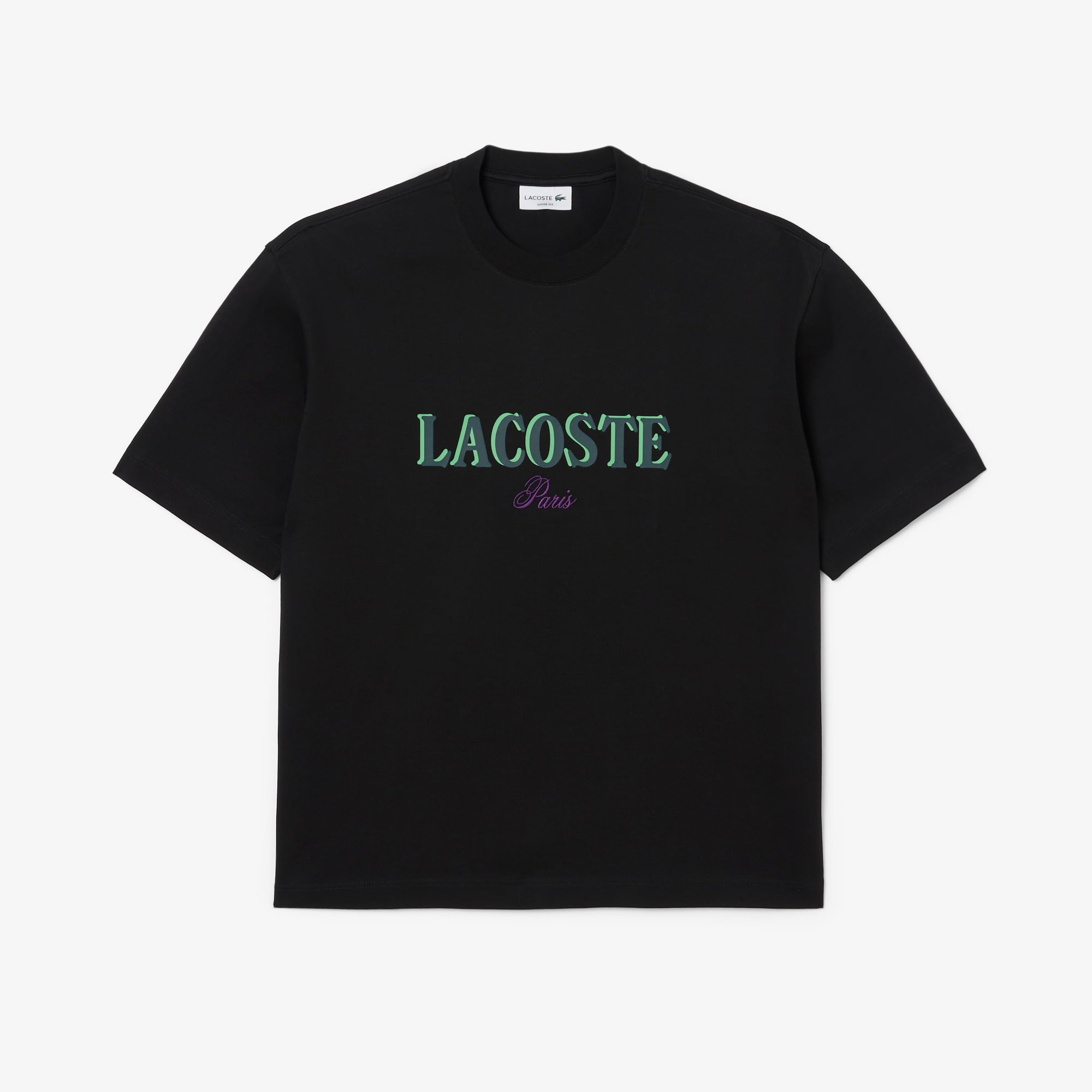Áo Thun Lacoste Nam Dáng Rộng In Hình Chất Liệu Jersey