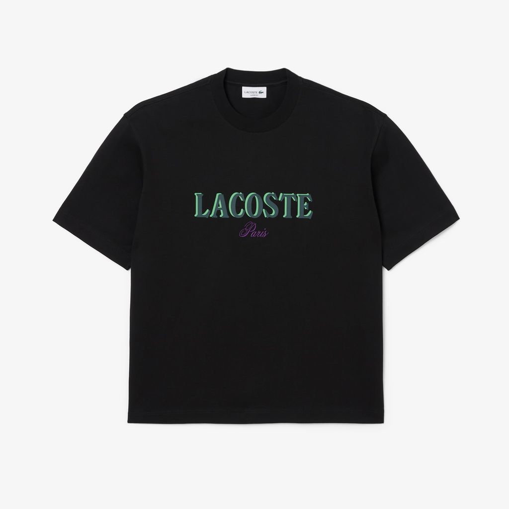 Áo Thun Lacoste Nam Dáng Rộng In Hình Chất Liệu Jersey