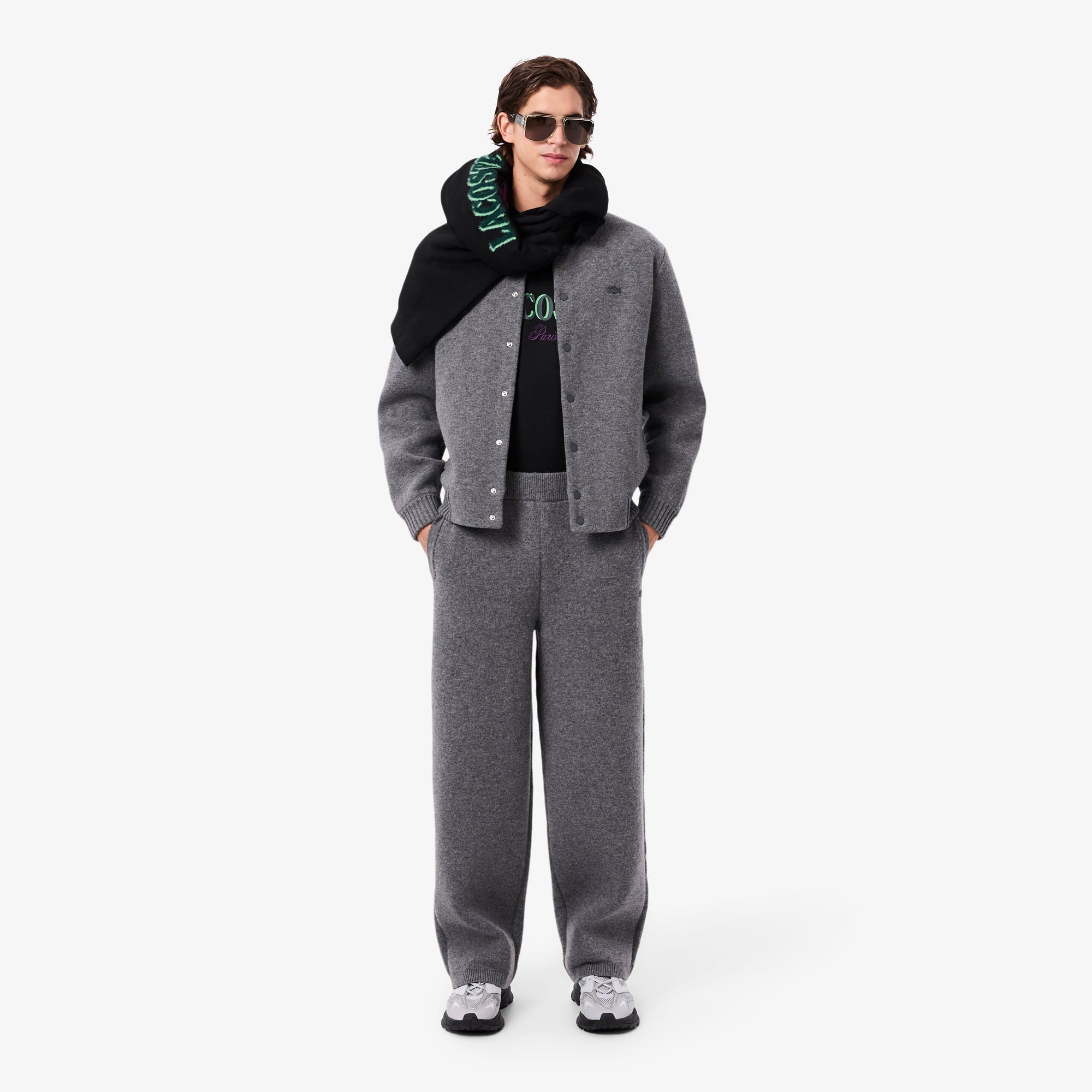 Áo Thun Lacoste Nam Dáng Rộng In Hình Chất Liệu Jersey