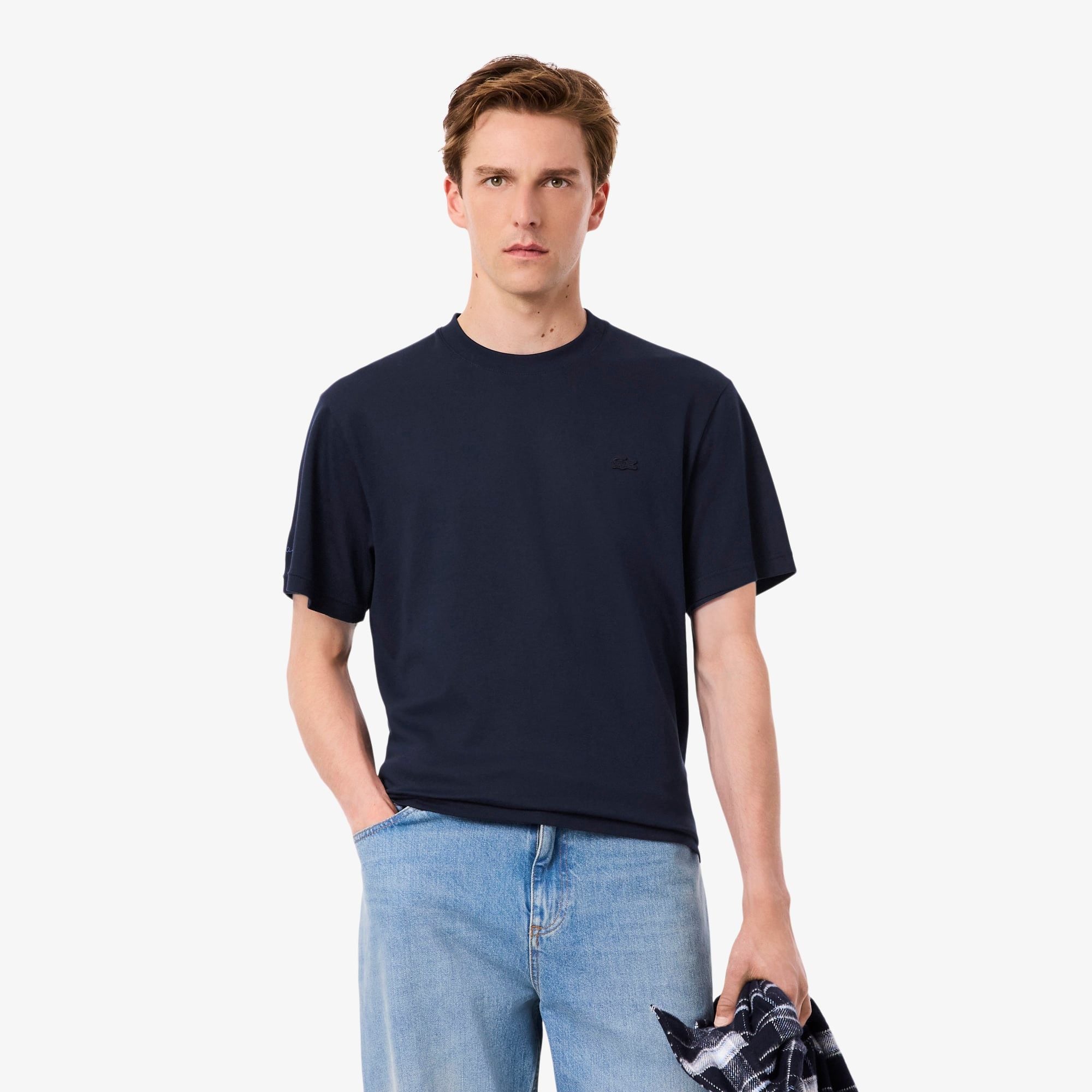 Áo Thun Lacoste Nam Dáng Cổ Điển Thêu Chữ Ký