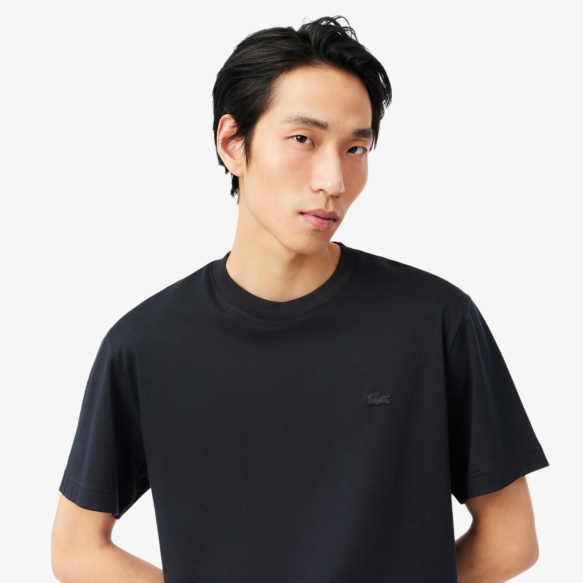 Áo Thun Lacoste Nam Dáng Cổ Điển Thêu Chữ Ký