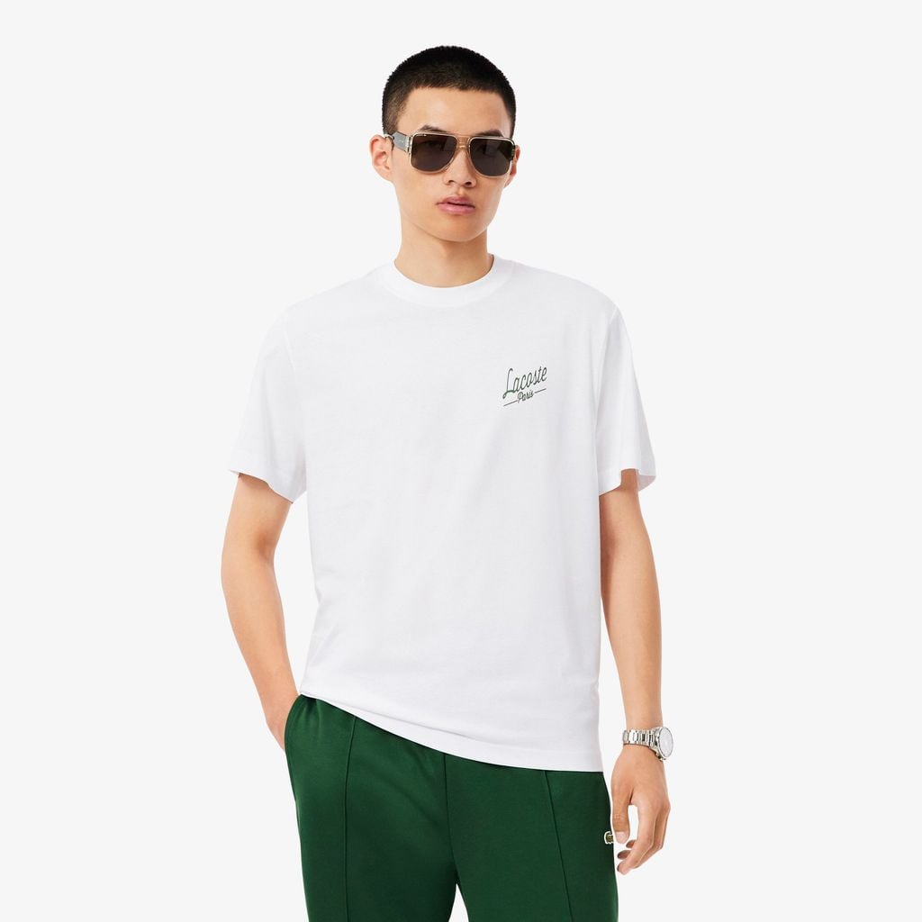 Áo Thun Lacoste Nam Dáng Cổ Điển In Nhiều Hình Chất Liệu Jersey