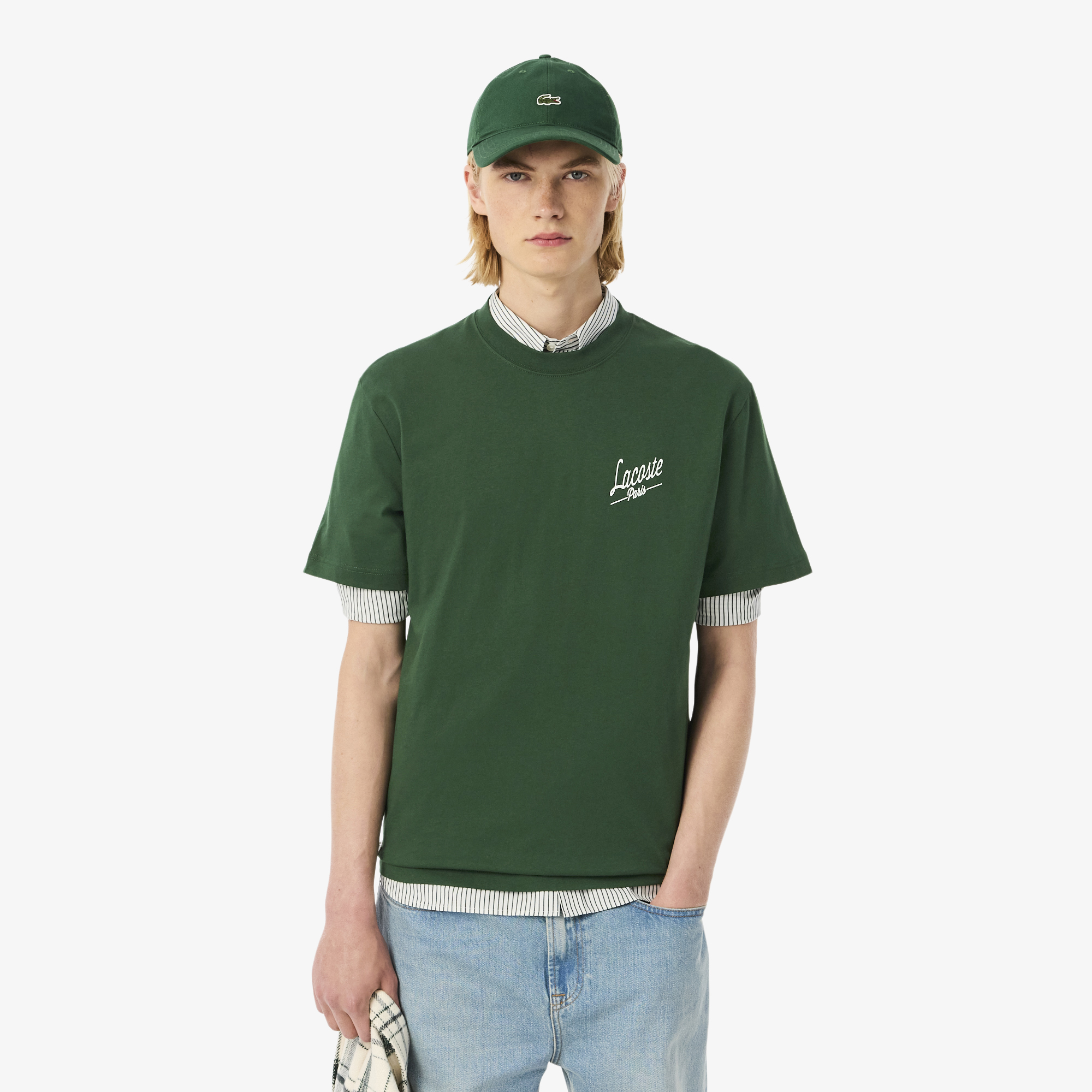 Áo Thun Lacoste Nam Dáng Cổ Điển In Nhiều Hình Chất Liệu Jersey