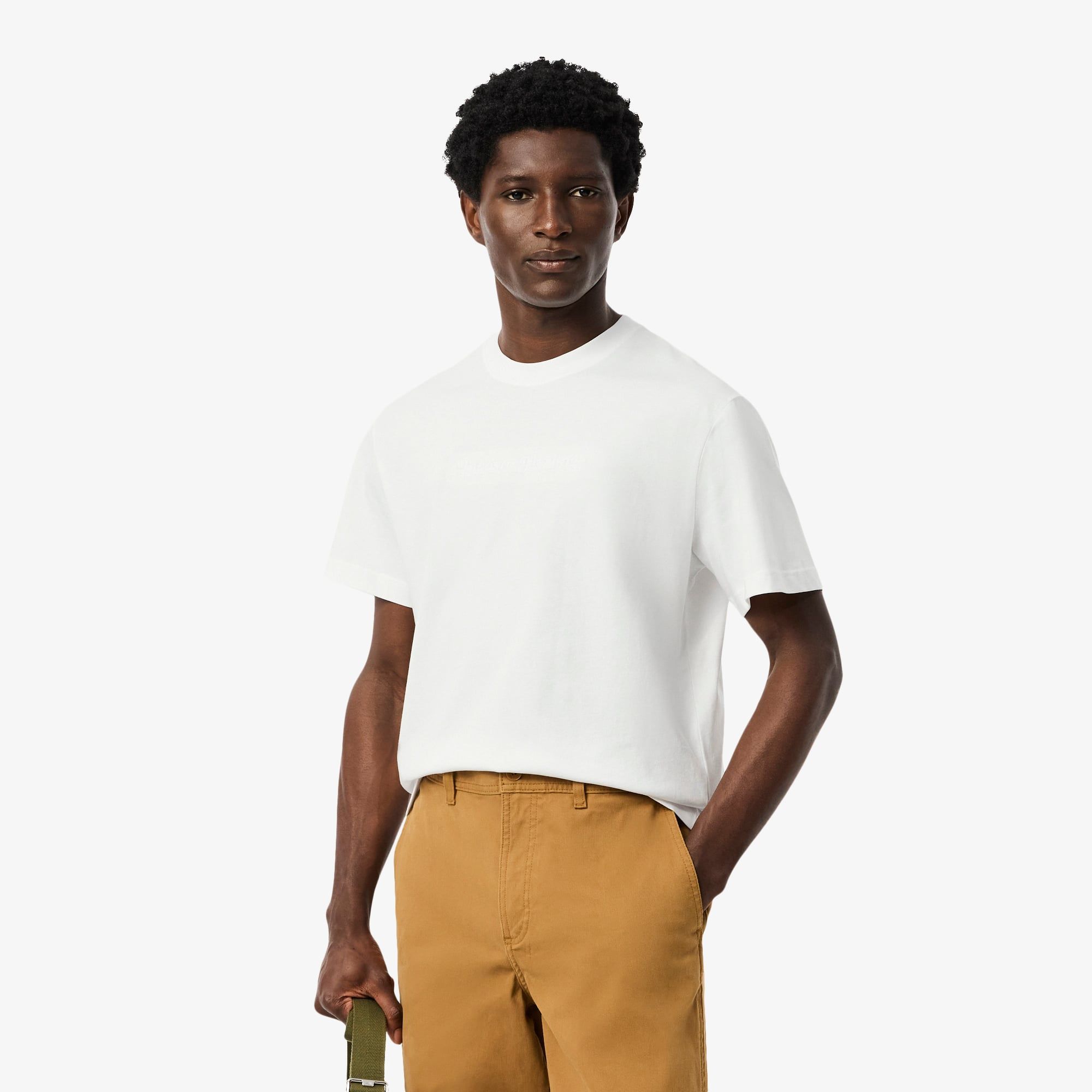 Áo Thun Lacoste Nam Dáng Cổ Điển Họa Tiết Thêu Chất Liệu Cotton