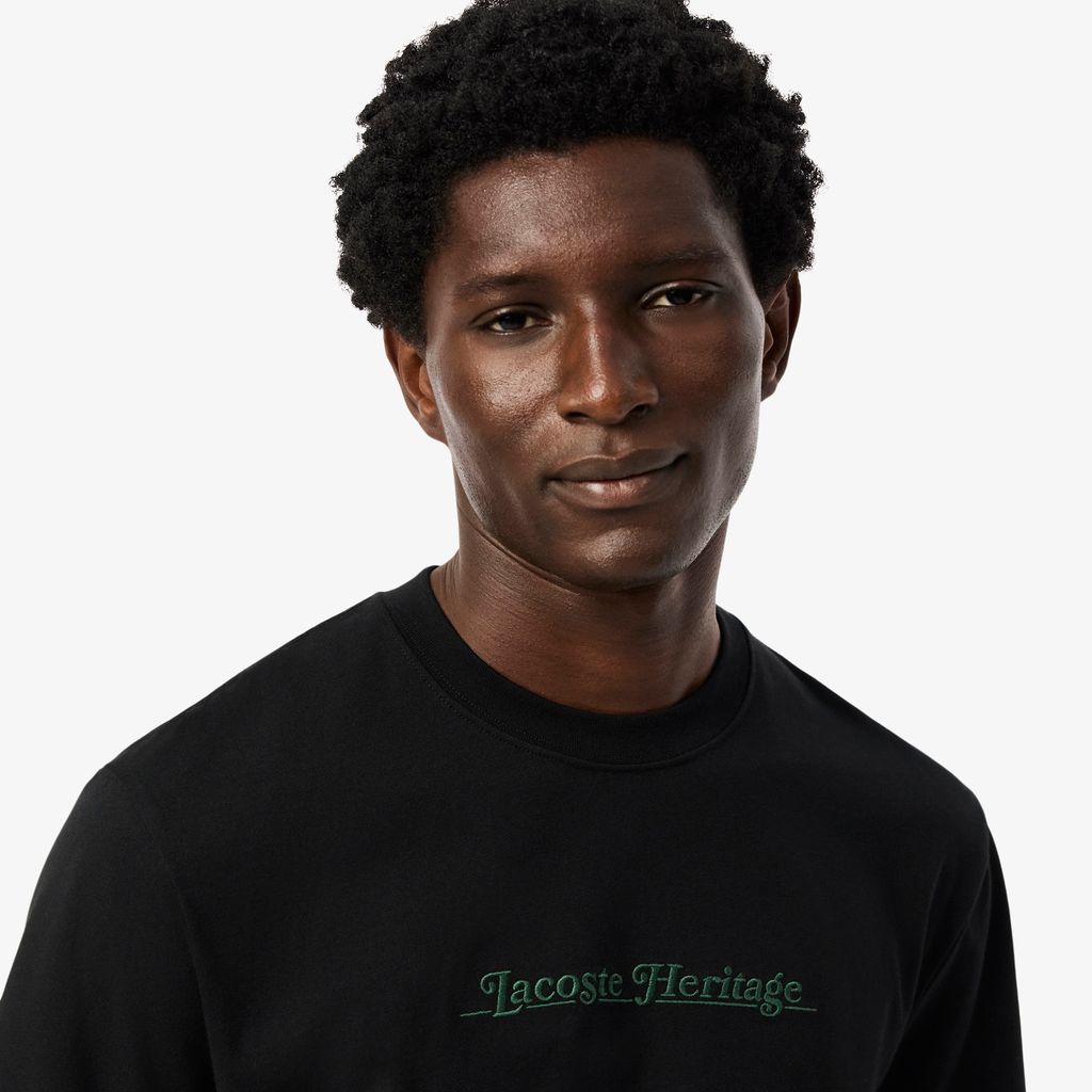 Áo Thun Lacoste Nam Dáng Cổ Điển Họa Tiết Thêu Chất Liệu Cotton