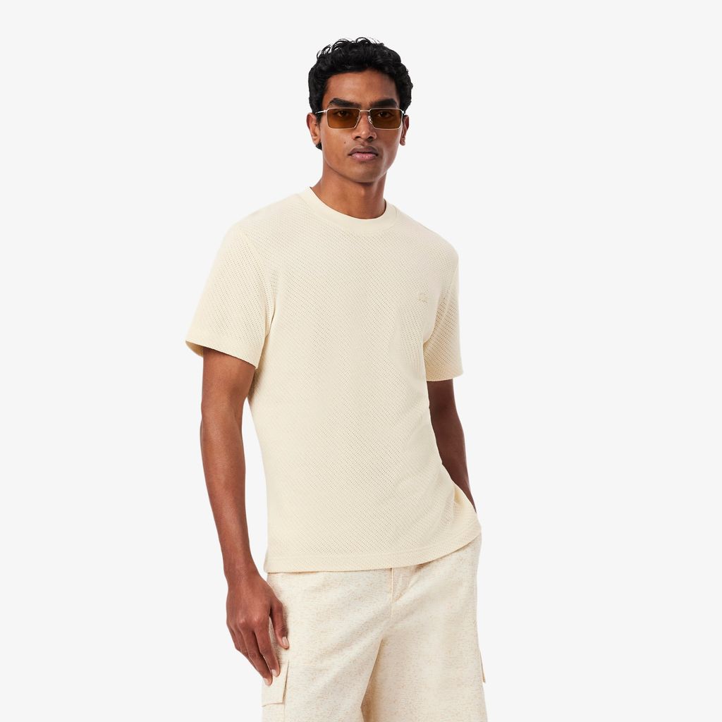 Áo Thun Lacoste Nam Dáng Suông Chất Liệu Cotton Họa Tiết Ren
