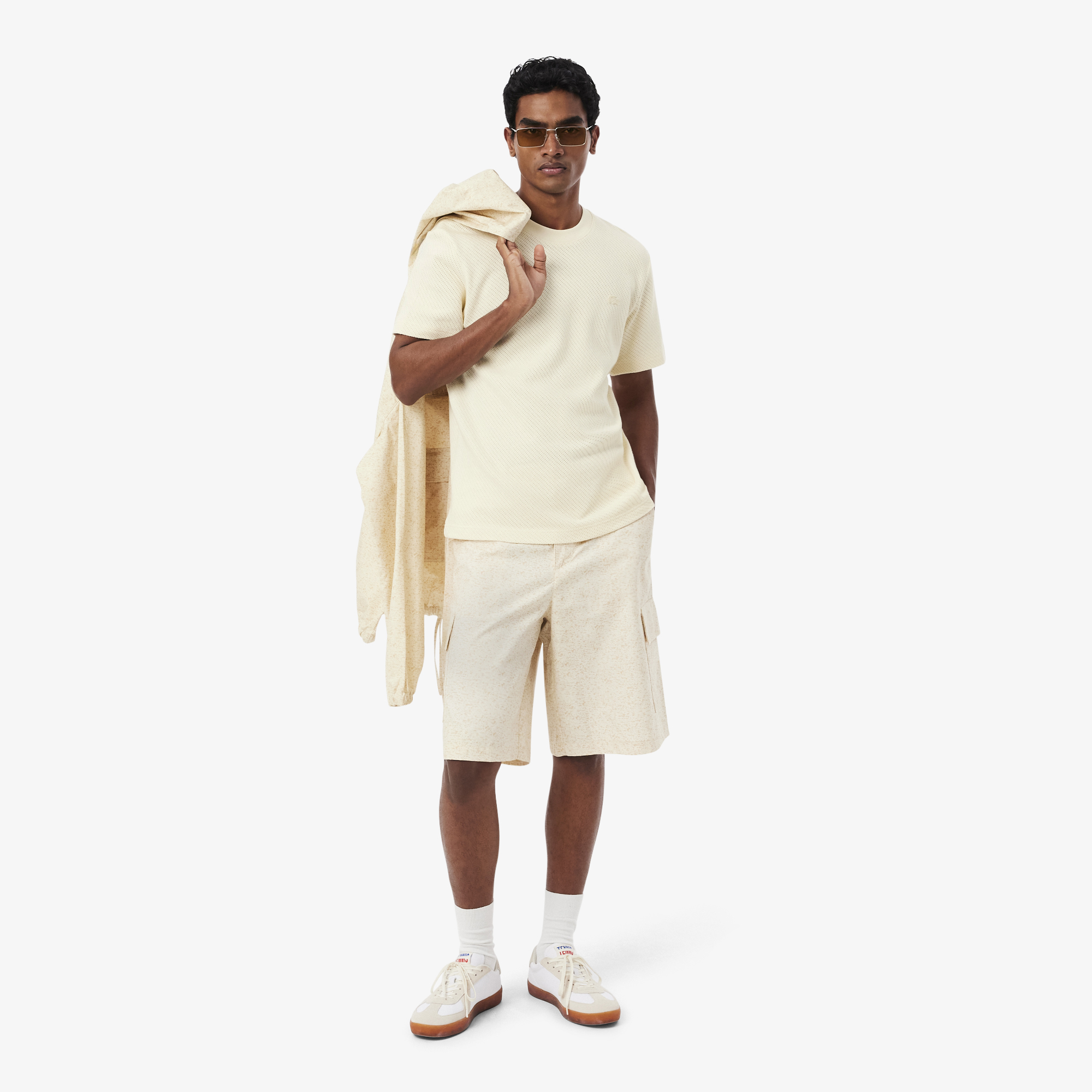 Áo Thun Lacoste Nam Dáng Suông Chất Liệu Cotton Họa Tiết Ren