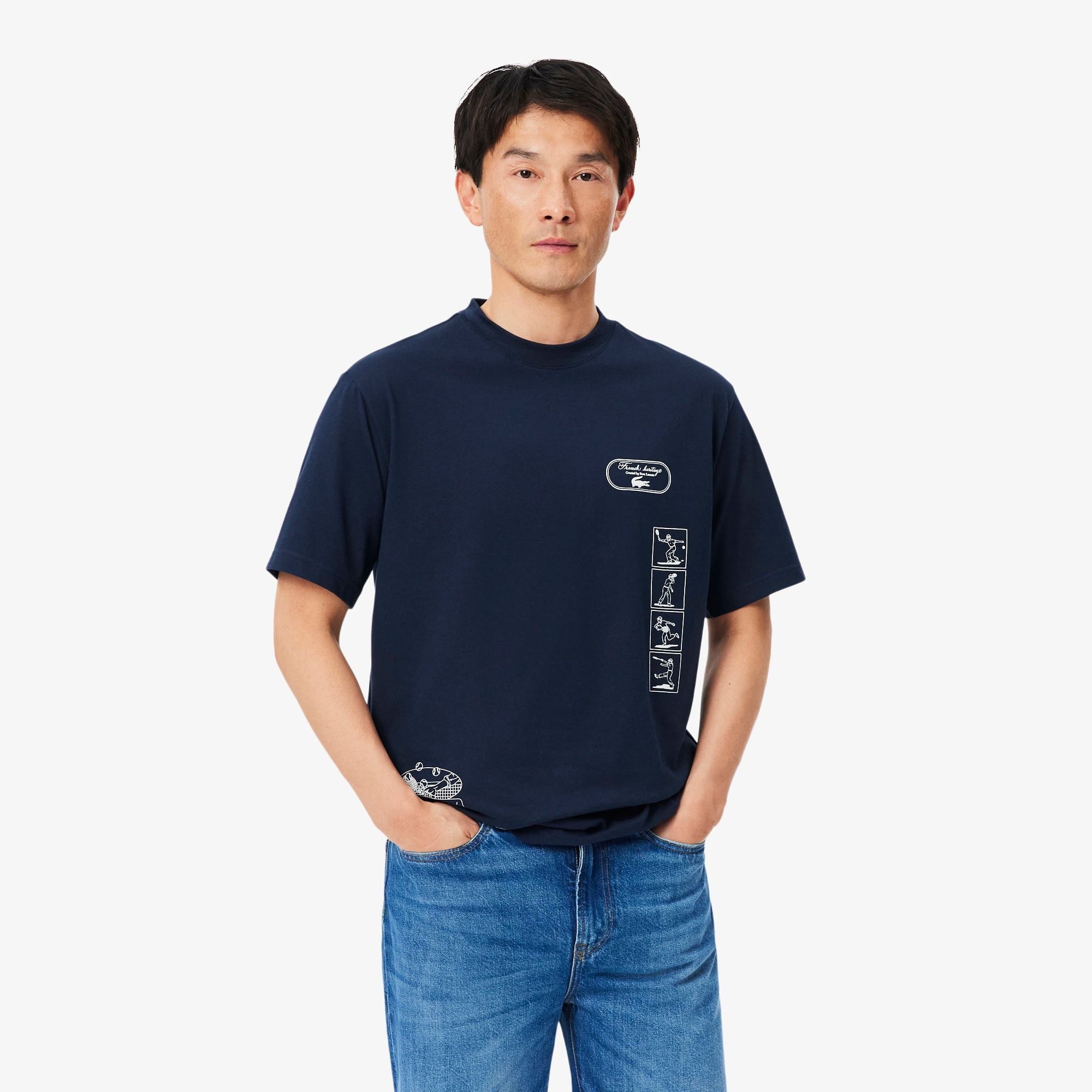 Áo Thun Tennis Lacoste Nam Công Nghệ Ultra Dry Di Sản