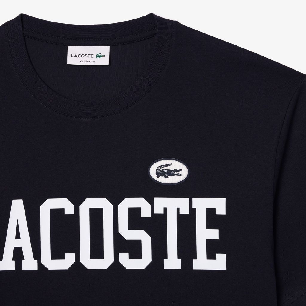 Áo Thun Lacoste Nam Có Huy Hiệu Tương Phản Chất Liệu Cotton