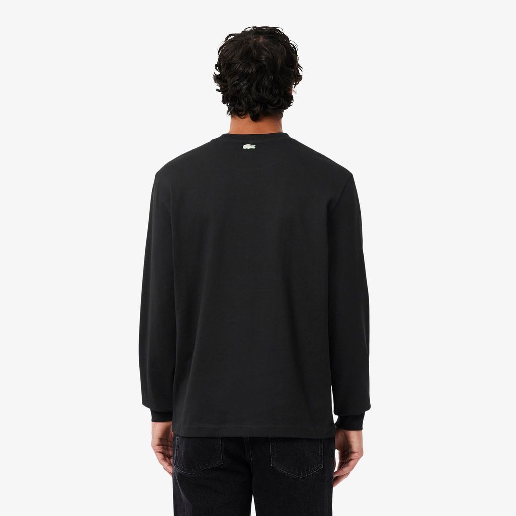 Áo Thun Lacoste Nam Dáng Cổ Điển Dài Tay Chất Liệu Jersey Dày Dặn