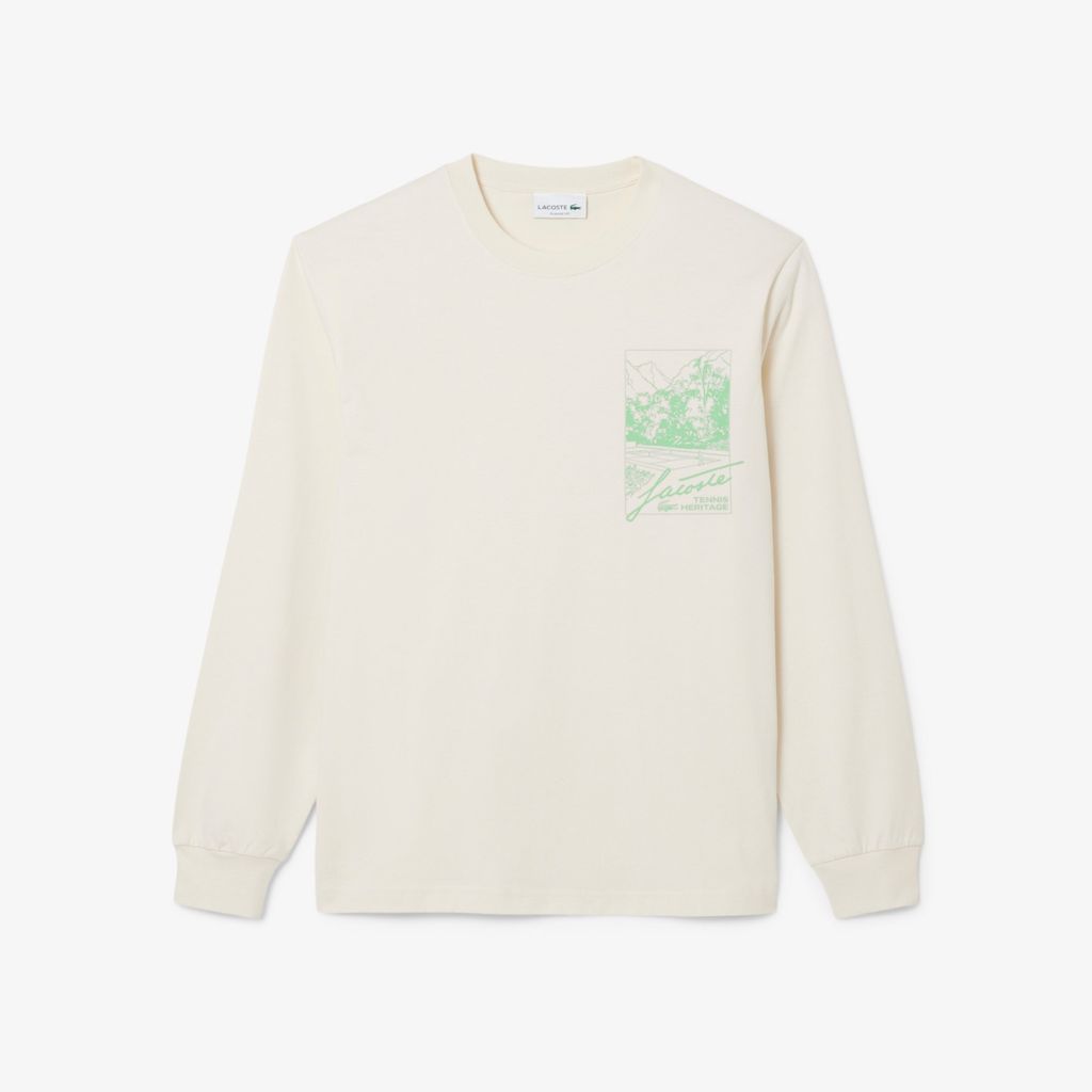 Áo Thun Lacoste Nam Dáng Cổ Điển Dài Tay Chất Liệu Jersey Dày Dặn