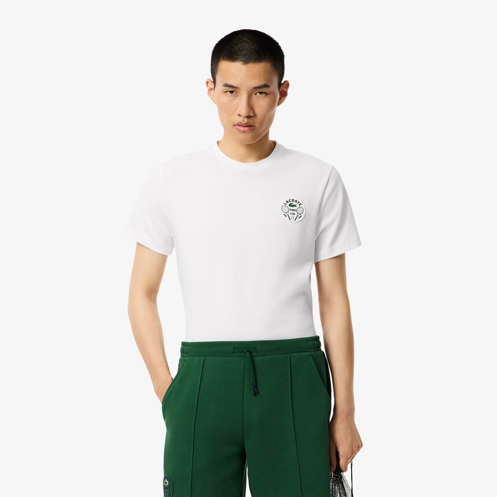 Áo Thun Tennis Lacoste Nam Dáng Suông Thoáng Khí Heritage Badge