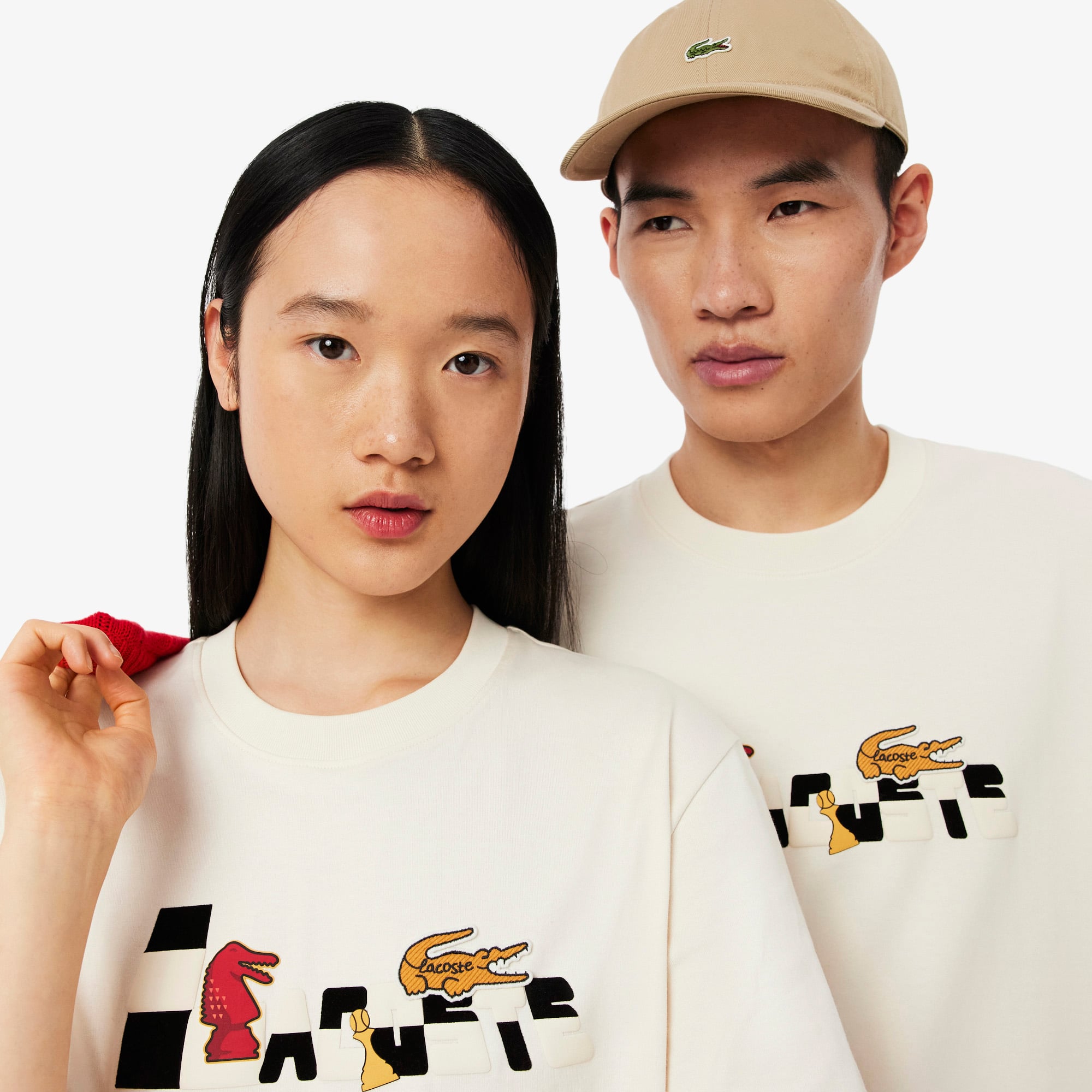 Áo Thun Lacoste Unisex Dáng Cổ Điển Tết Nguyên Đán Chất Liệu Cotton