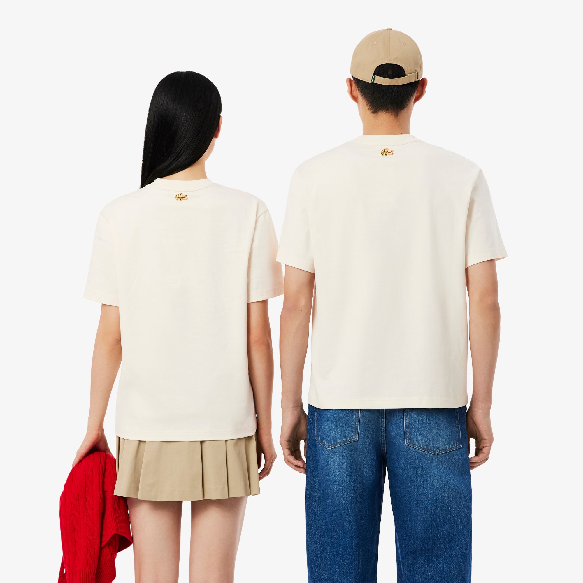 Áo Thun Lacoste Unisex Dáng Cổ Điển Tết Nguyên Đán Chất Liệu Cotton