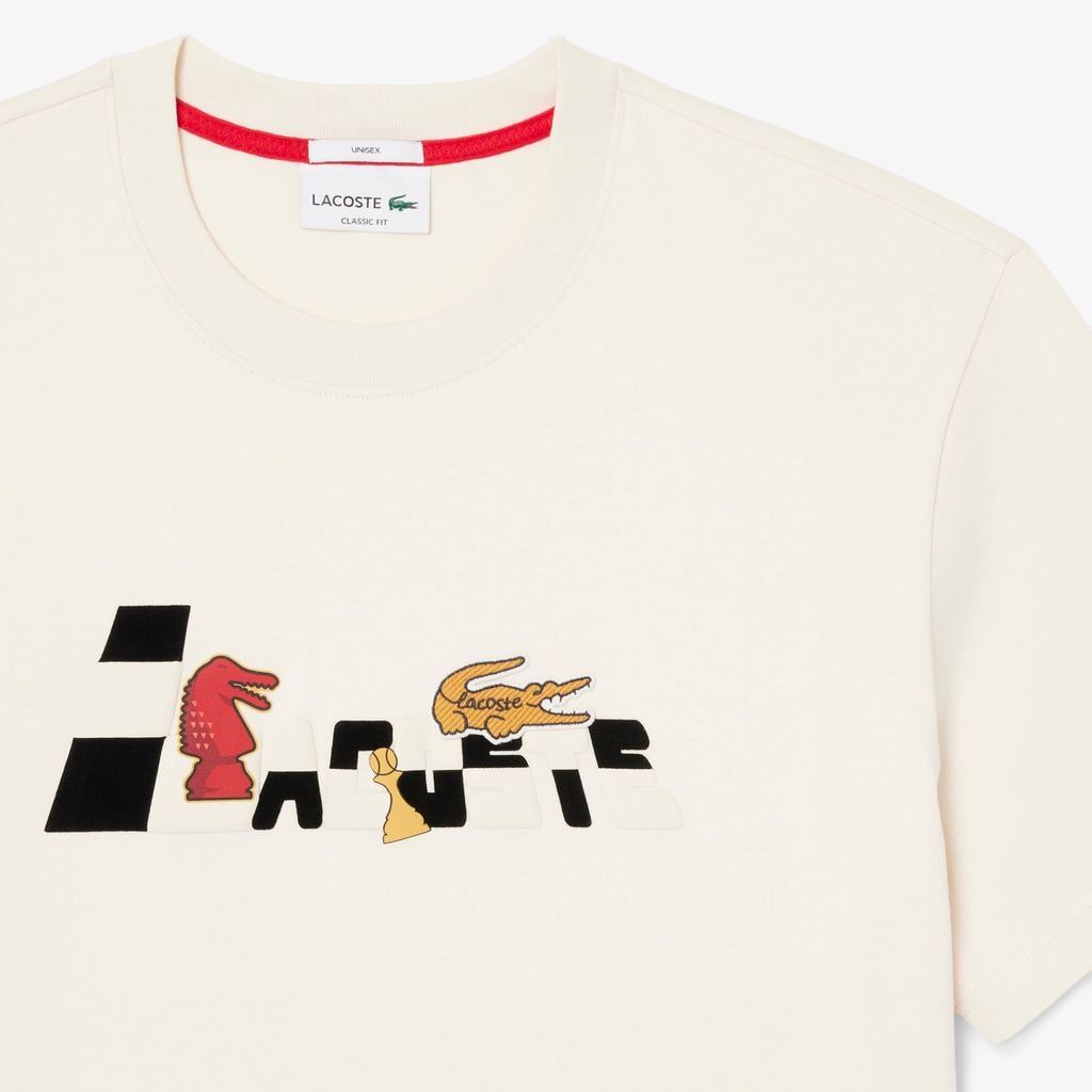 Áo Thun Lacoste Unisex Dáng Cổ Điển Tết Nguyên Đán Chất Liệu Cotton