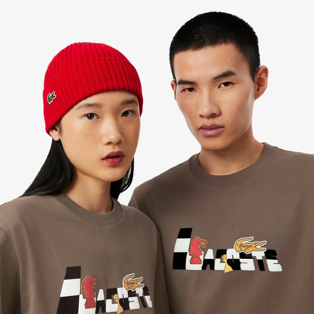 Áo Thun Lacoste Unisex Dáng Cổ Điển Tết Nguyên Đán Chất Liệu Cotton