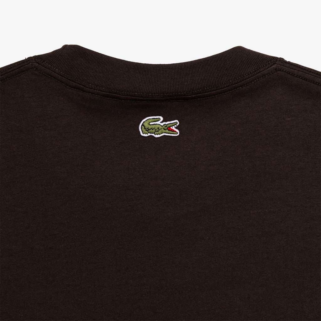 Áo Thun Tennis Lacoste Nam Dáng Cổ Điển Cotton In Hình Sân Đấu