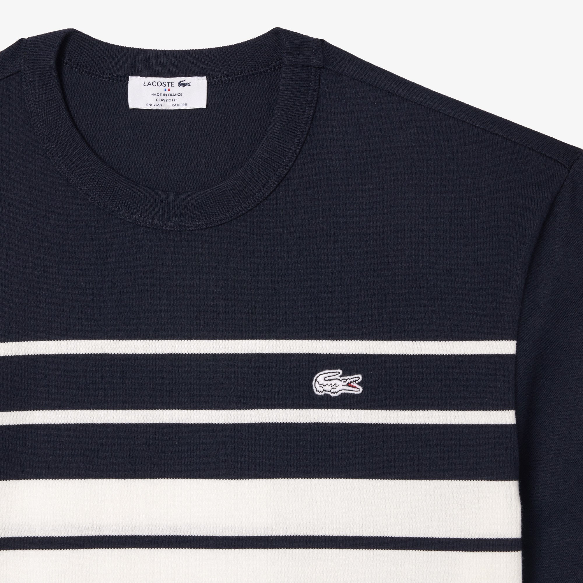 Áo Thun Lacoste Nam Sọc Sản Xuất Tại Pháp Chất Liệu Cotton Dày