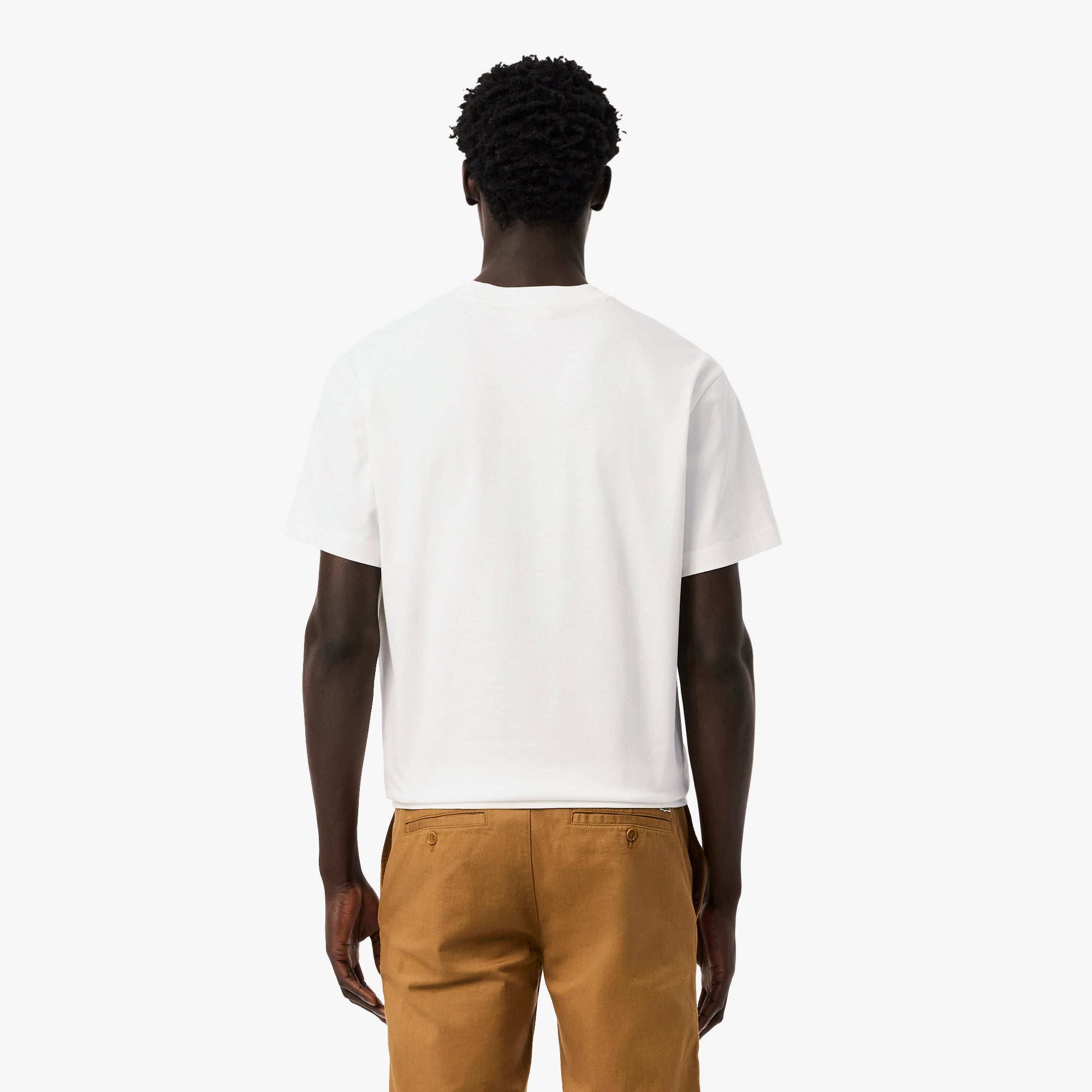 Áo Thun Lacoste Nam Dáng Suông Có Huy Hiệu Chất Liệu Cotton