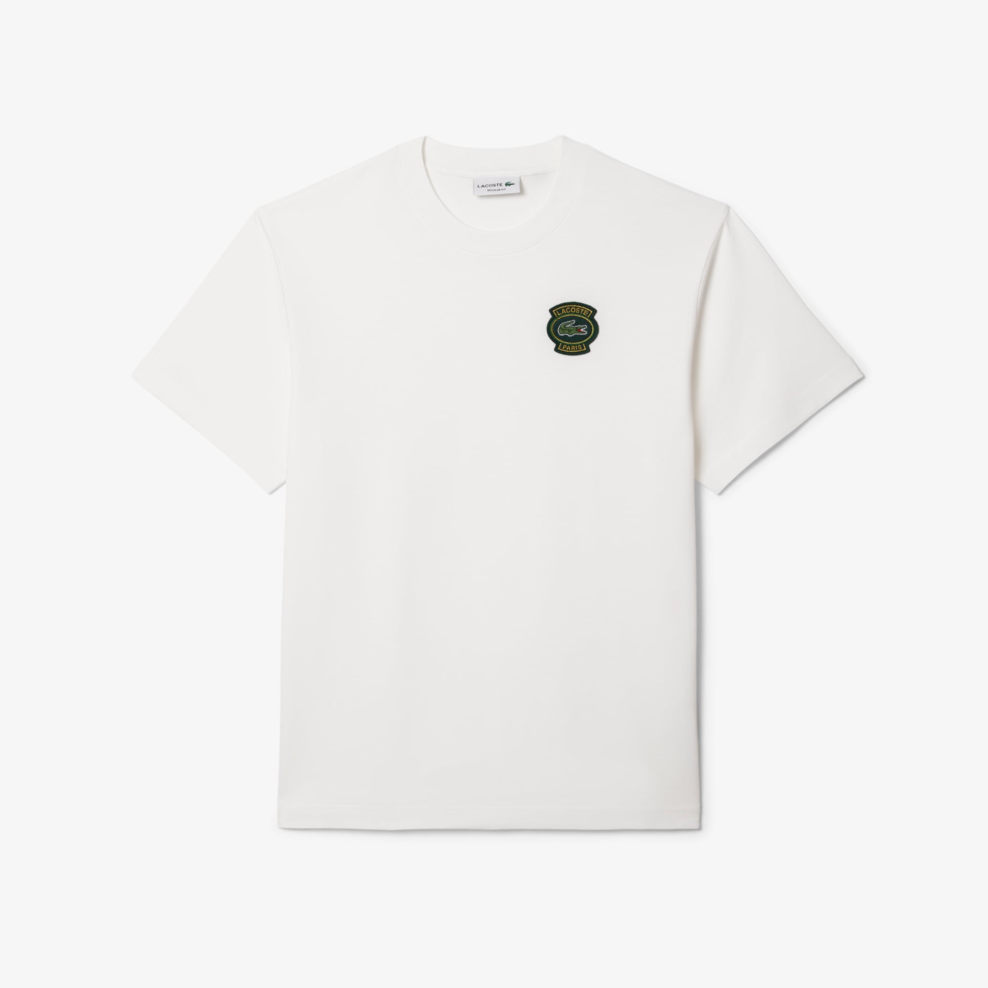 Áo Thun Lacoste Nam Dáng Suông Có Huy Hiệu Chất Liệu Cotton