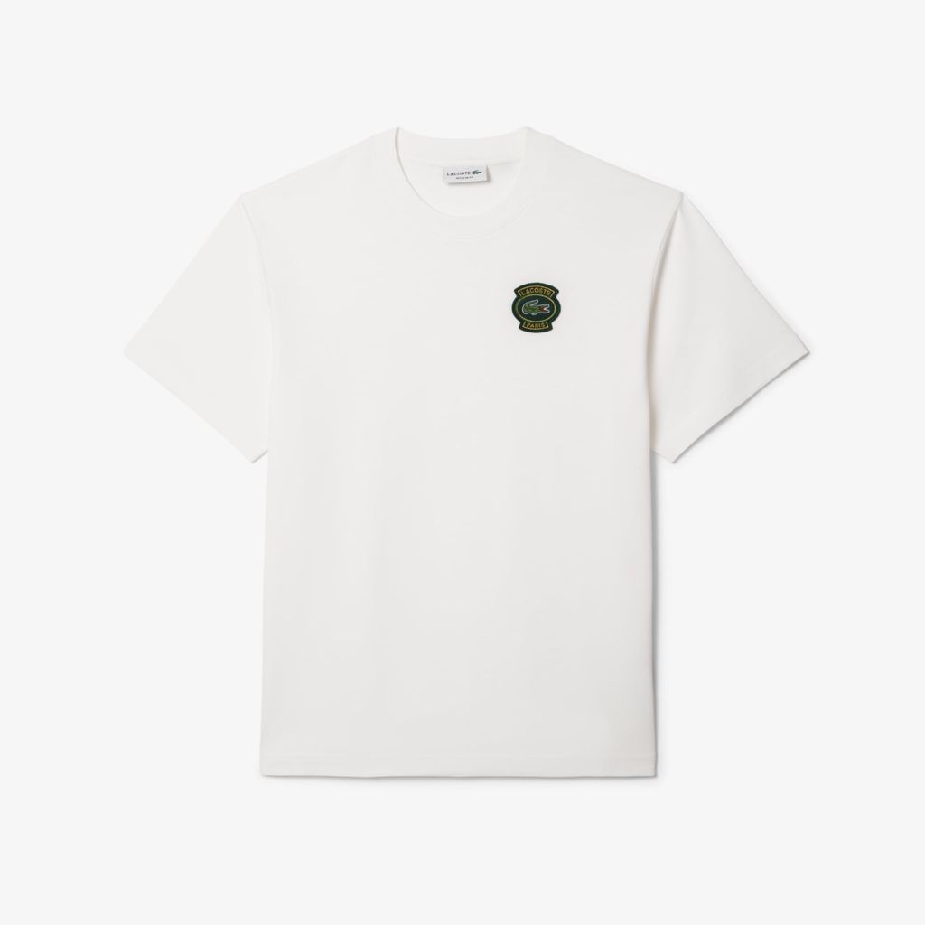 Áo Thun Lacoste Nam Dáng Suông Có Huy Hiệu Chất Liệu Cotton