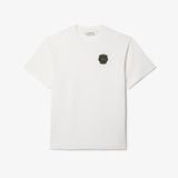 Áo Thun Lacoste Nam Dáng Suông Có Huy Hiệu Chất Liệu Cotton