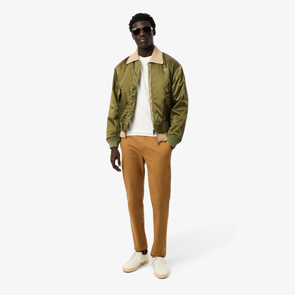 Áo Thun Lacoste Nam Dáng Suông Có Huy Hiệu Chất Liệu Cotton