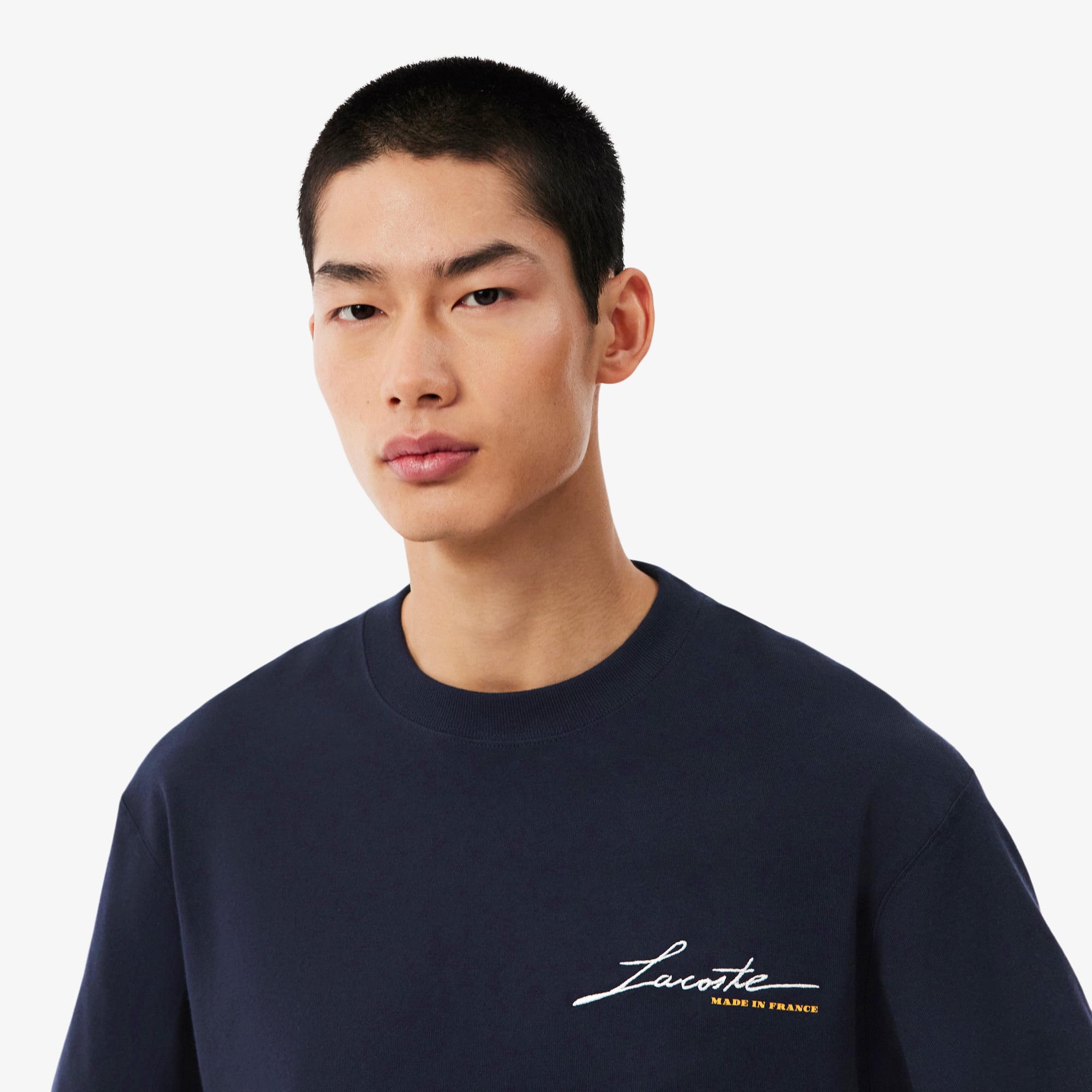 Áo Thun Lacoste Nam Thêu Chữ Sản Xuất Tại Pháp