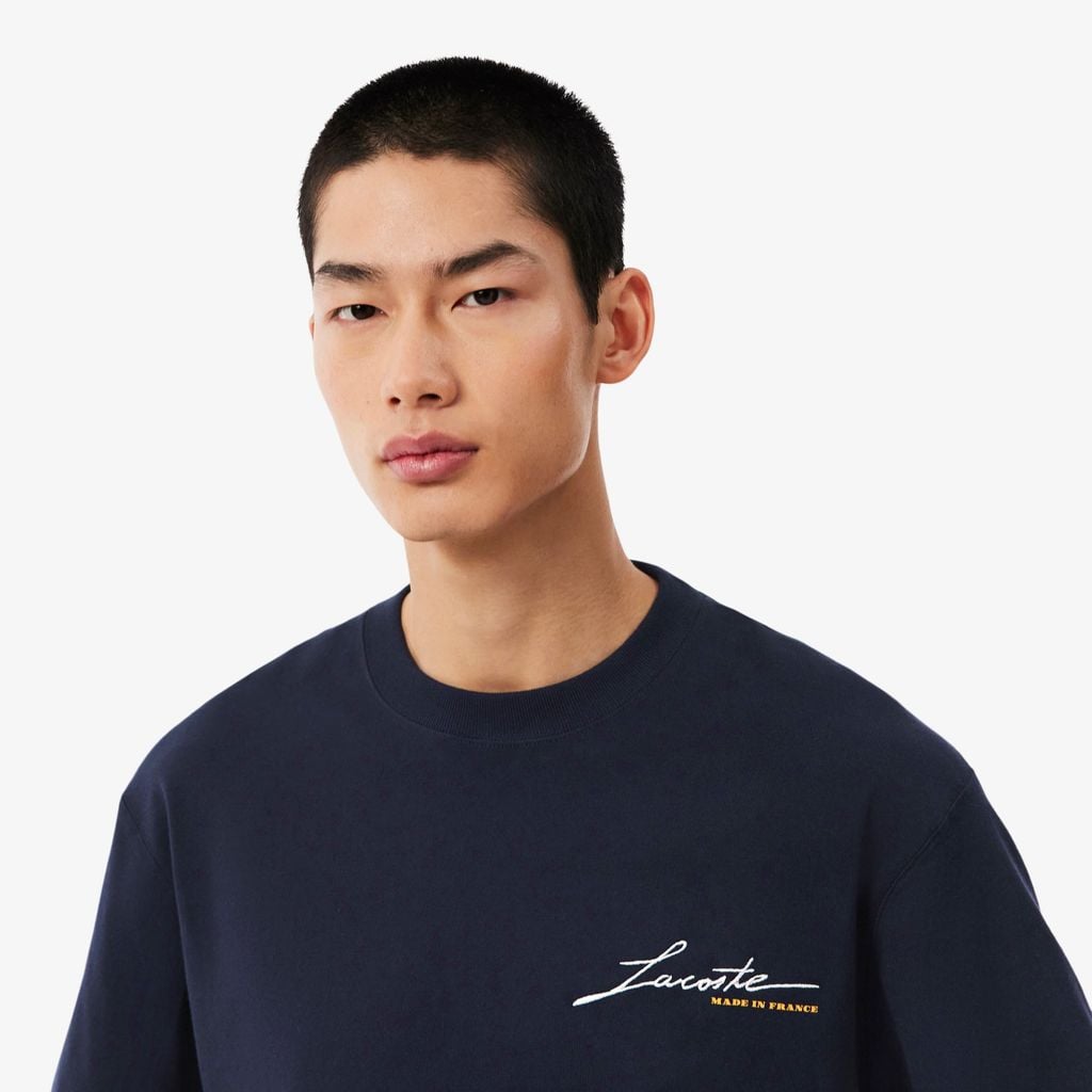 Áo Thun Lacoste Nam Thêu Chữ Sản Xuất Tại Pháp