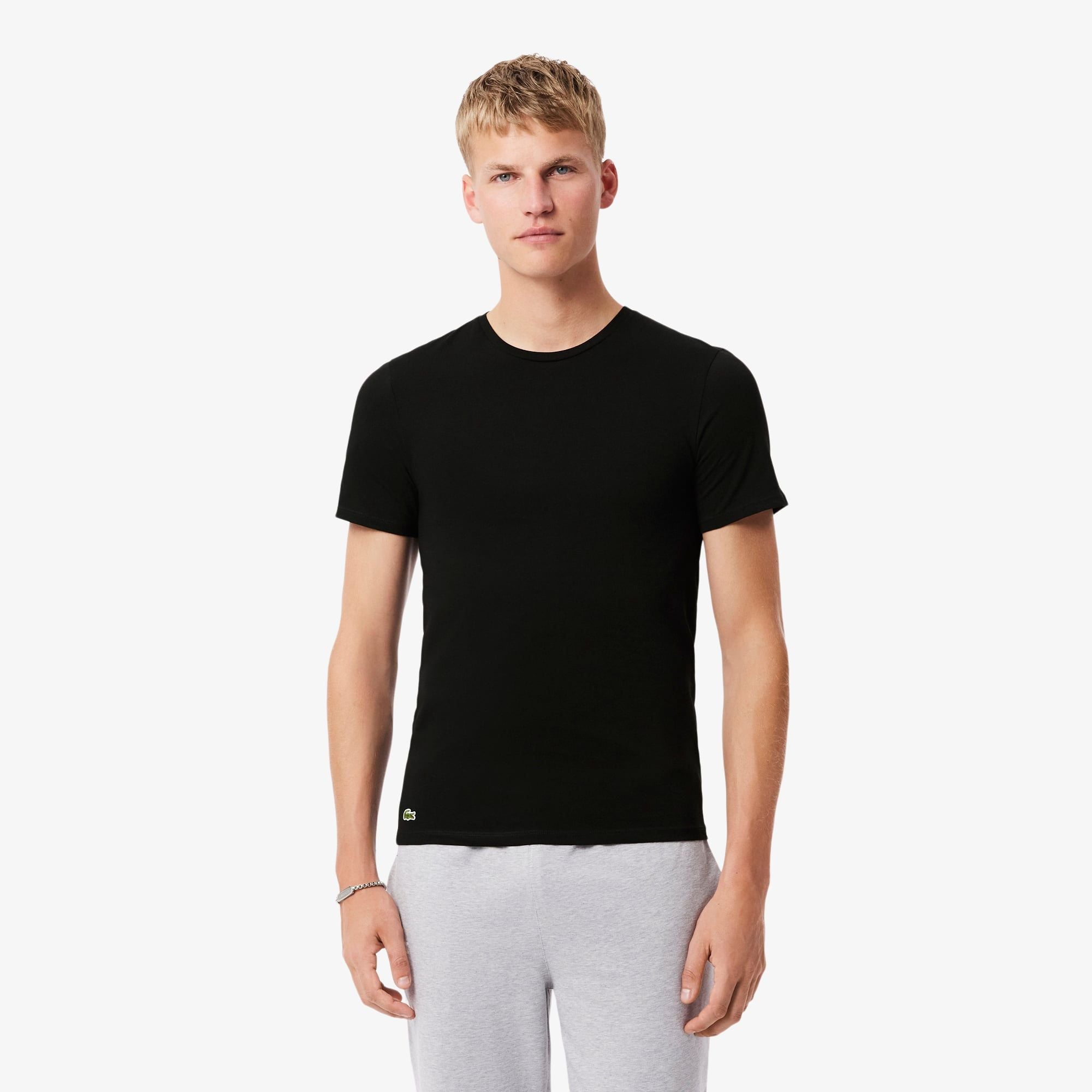 Bộ 3 Áo Thun Mặc Nhà Lacoste Nam Ôm Dáng